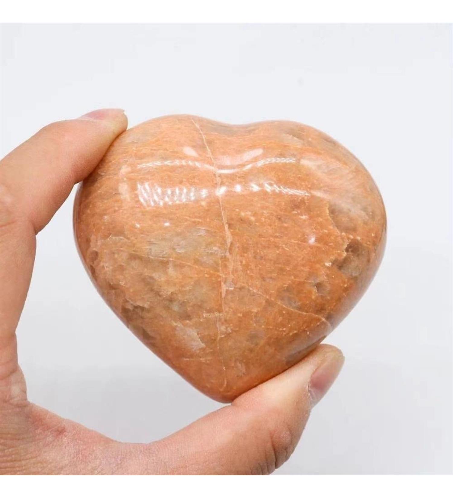 Buy Natural Healing Peach Moonstone Hearts - 120g-280g Healing Crystals | 1PC for Sale - Enhance Your Wellness & Energy - Buy Online on GoSupps.com