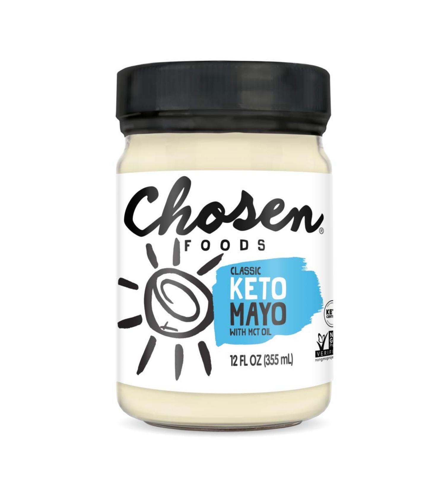Chosen Foods Classic Keto Mayonnaise with MCT Oil | Gluten & Dairy Free | Low-Carb | Keto & Paleo Diet Friendly - 12 fl oz - Buy Online on GoSupps.com