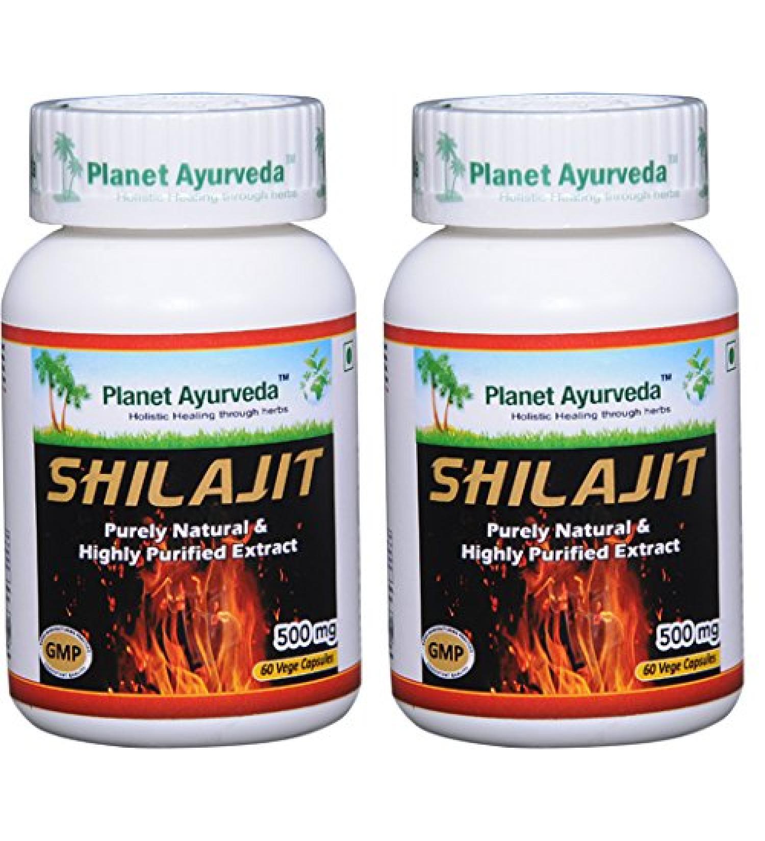 Planet Ayurveda Shilajit Capsules, 500mg Std. Extract, 2 Bottles - Buy Online on GoSupps.com
