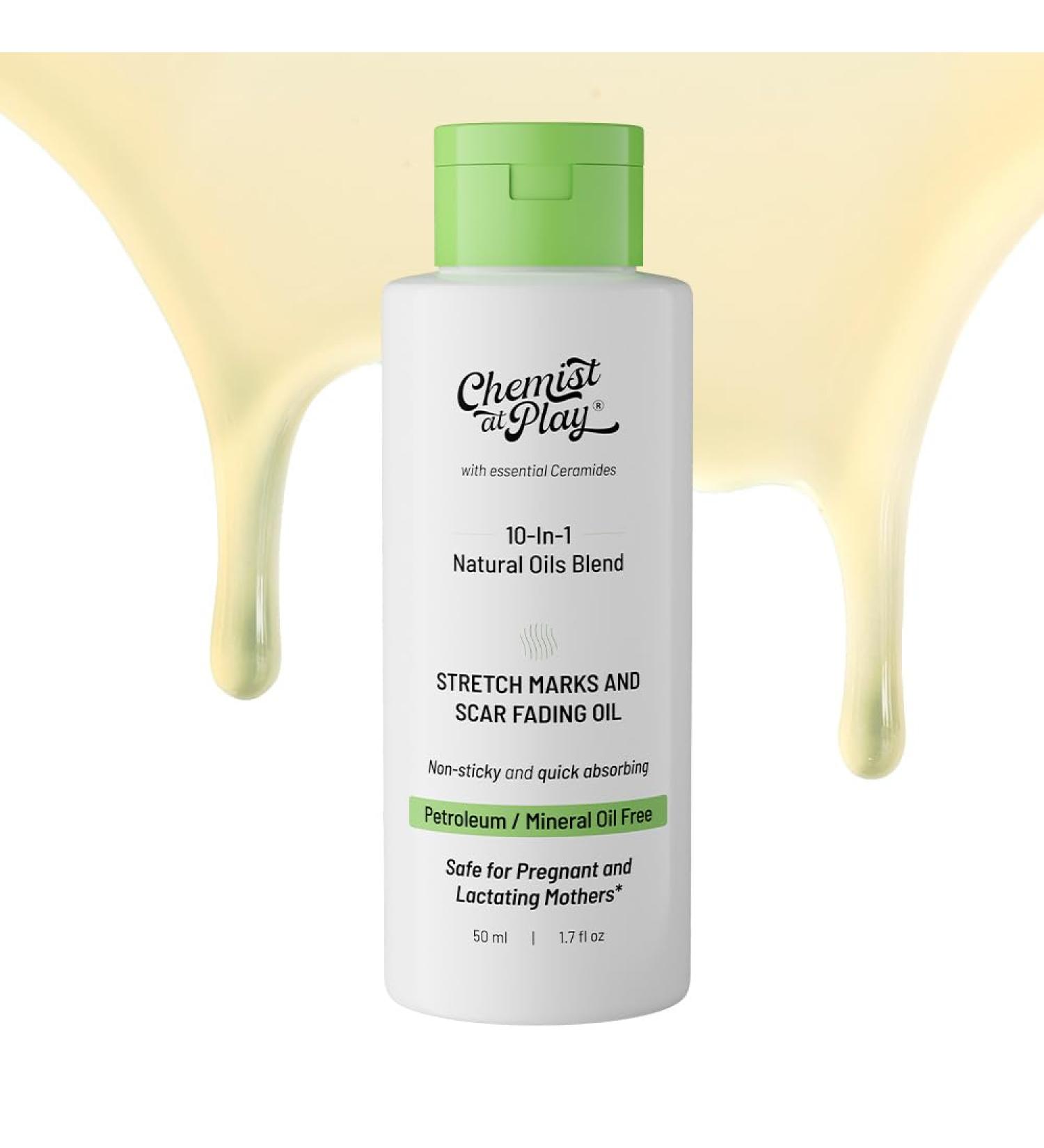 Stretch Mark & Scar Fading Oil | Natural Almond Rosemary & Rosehip Oils | Reduce Stretch Marks & Aging Signs for Glowing Skin - 1.5 fl oz - Buy Online on GoSupps.com