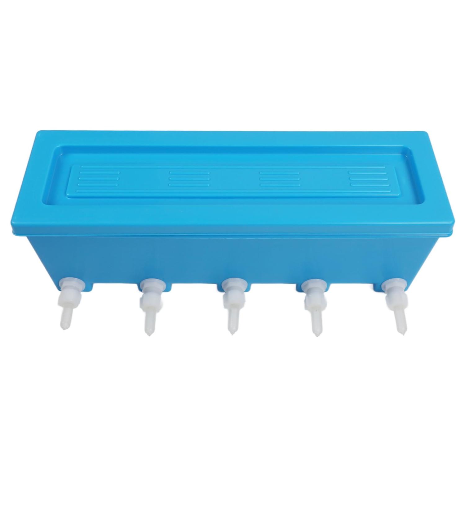 Milk Feeding Bucket 6.7in Farm Small Animals Feeder with 5 Nipples 8 Liters Capacity Milk Feeding Tool Lamb Milk Bottle for Cattle Sheep Pigs - Buy Online on GoSupps.com