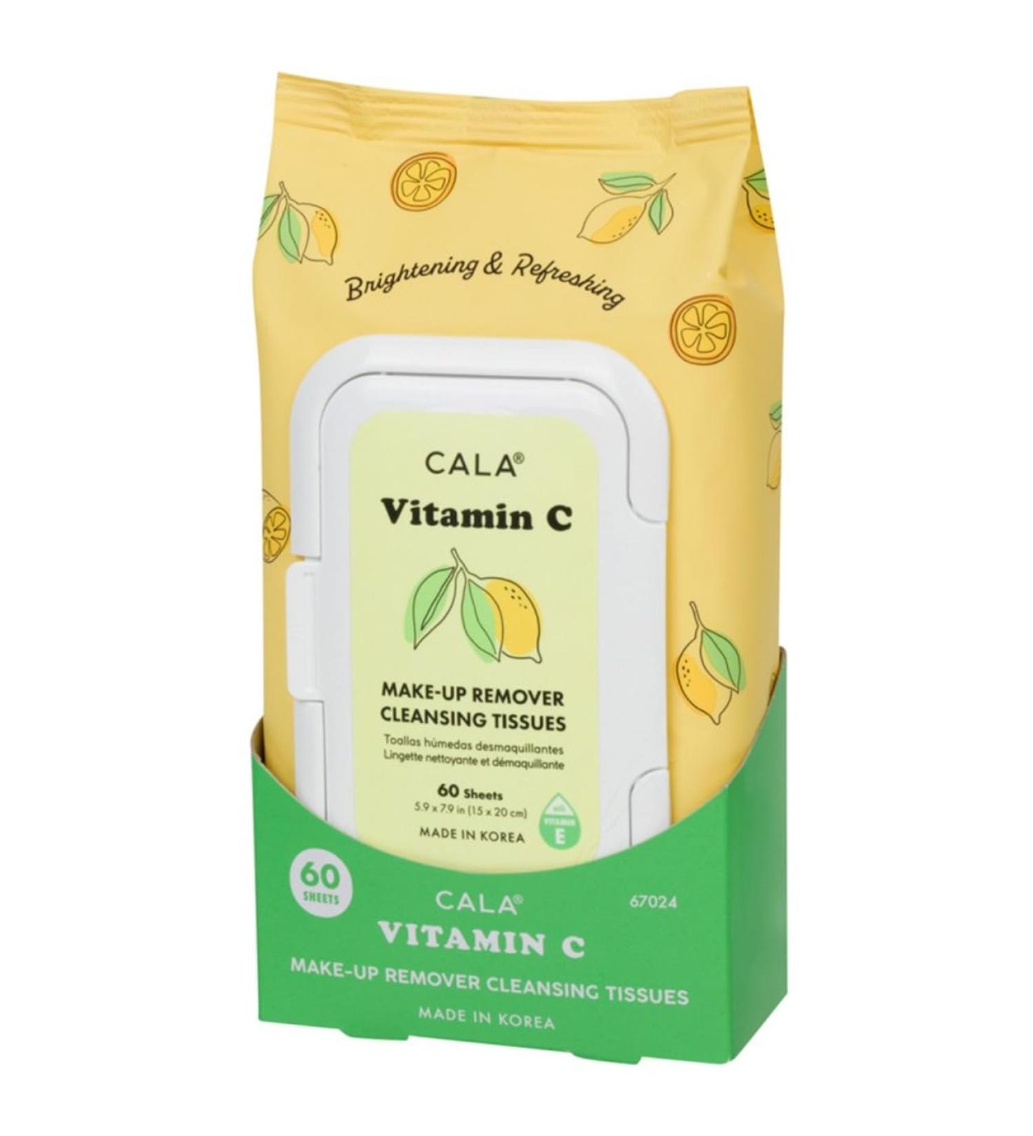 Cala Vitamin c make-up remover cleansing tissues 60 count 60 Count