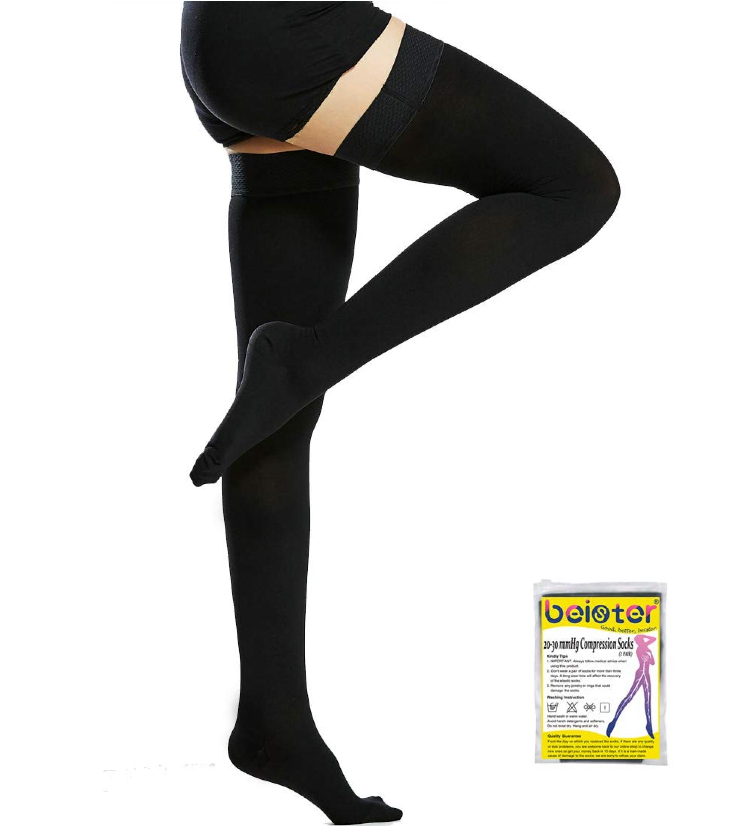 Buy Beister 20-30 mmHg Medical Compression Stockings | Support Stockings for Varicose Veins & Edema - Closed Toe - Black XXL - International Shipping - Buy Online on GoSupps.com