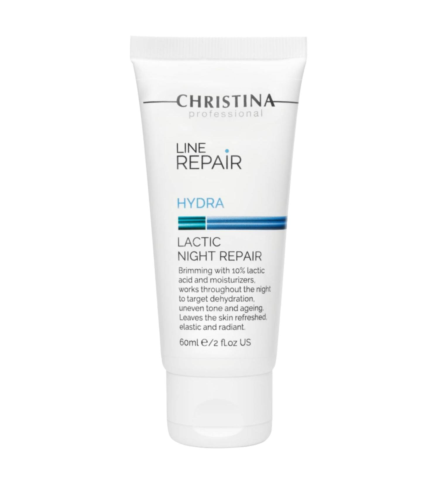 -CHRISTINA- Line Repair Hydra Night Cream with Lactic Acid | Nighttime Bliss for Skin Alignment & Rejuvenation | Elasticity Boosting Wrinkle Reducing Night Face Cream 60ml - Buy Online on GoSupps.com