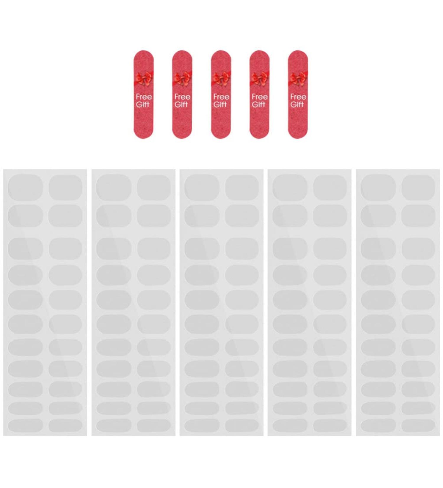 SHERCHPRY 5 Sheets Nail Stickers Nail Polish Stickers Gel Nail Polish Strips French Manicure Strips Nail Polish Decal Nail Pedicure Stickers Clear Gel Double Sided Tape Double Row Decorate - Buy Online on GoSupps.com