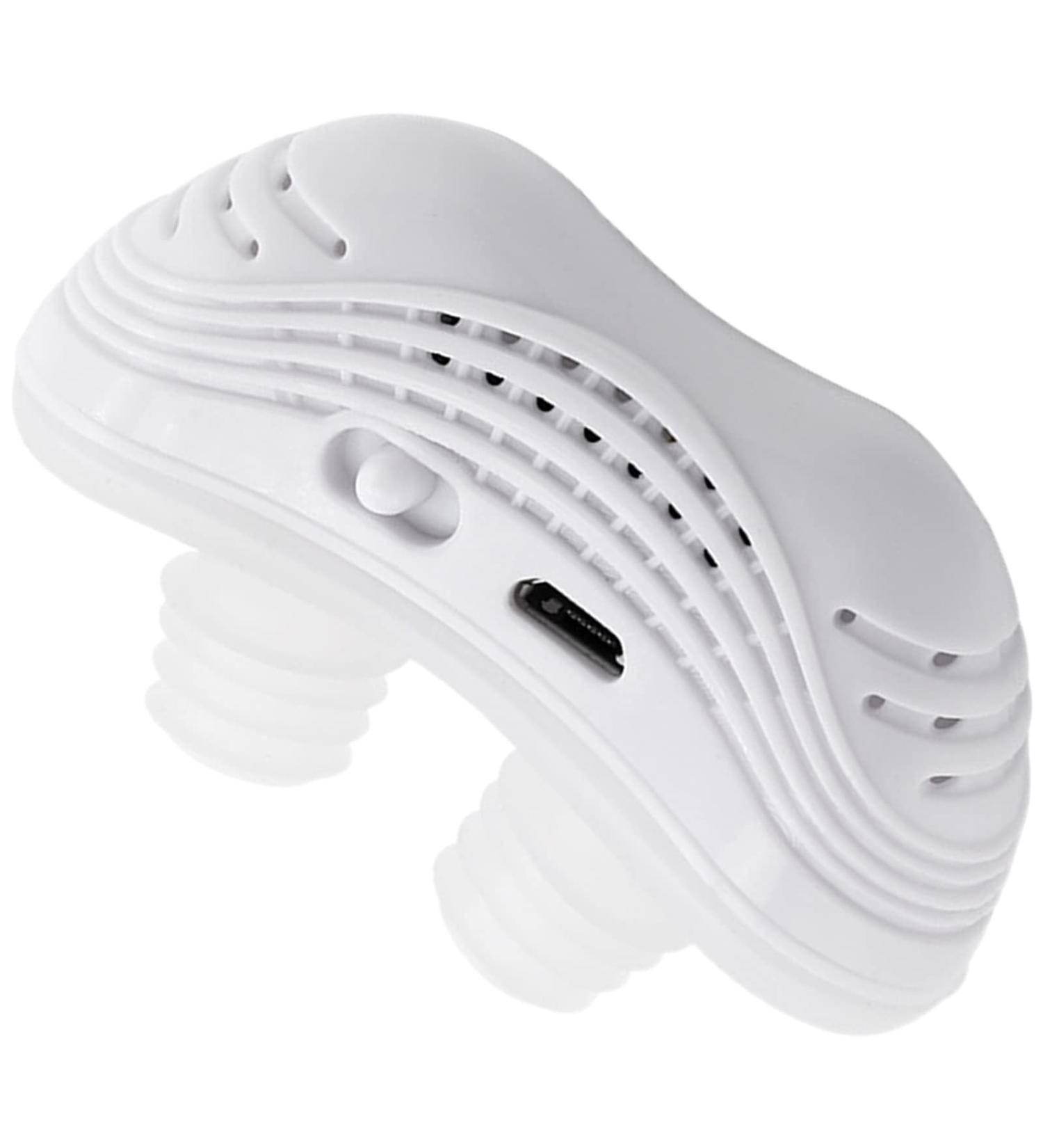 Smart Throat Anti-Snoring Device | Adjustable Snoring Stopper Aid with Double Eddy Current Fan | Improved Nighttime Sleeping | White - Buy Online on GoSupps.com