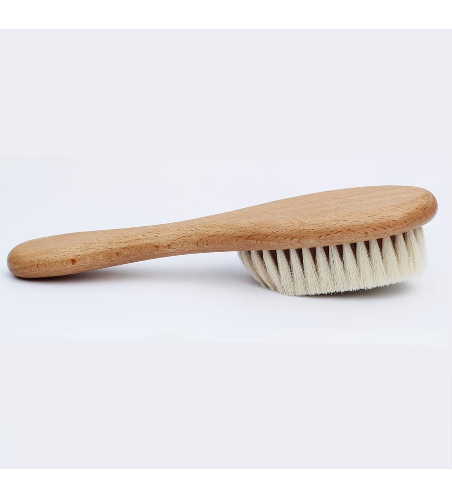 Duruan Baby Hair Brush with Wooden Handle - Natural Soft Goat Bristles for Newborns & Toddlers - Perfect Baby Registry Gift - Buy Online on GoSupps.com