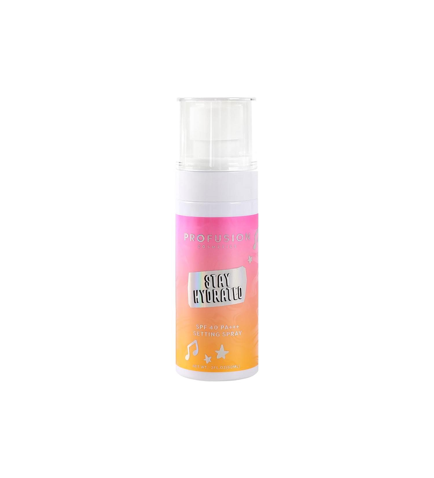 Profusion Cosmetics It's a Vibe Stay Hydrated Setting Spray | Long-Wearing Hydration for All Skin Types | Instant Brightening & Festival-Ready Sunscreen Protection - Buy Online on GoSupps.com
