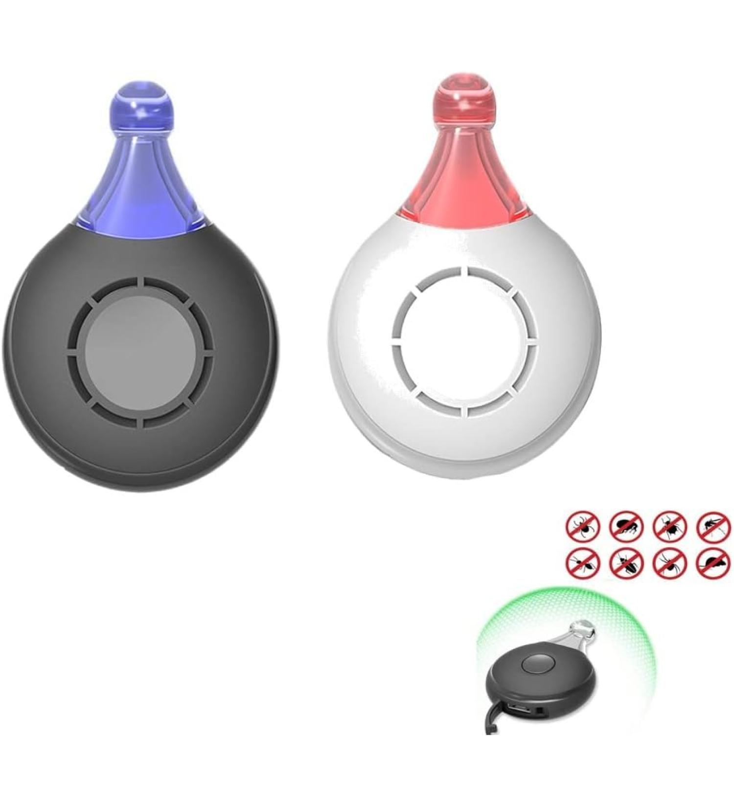 Ehoter Portable Ultrasonic Flea & Tick Repeller for Dogs & Cats - USB Rechargeable Insect Control (2 Pack White & Black) | International Shipping - Buy Online on GoSupps.com