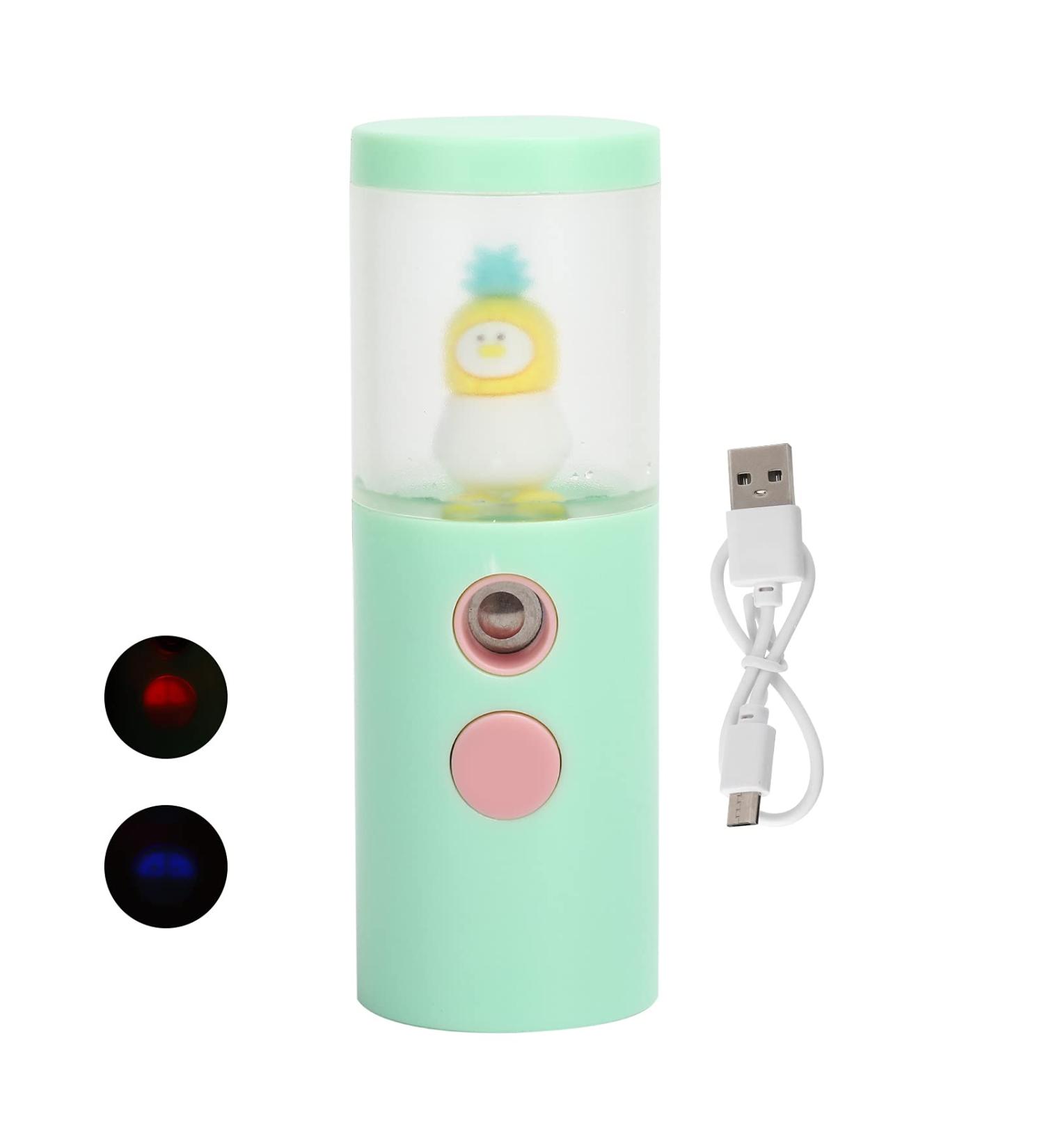 Green and Pink Nano Facial Mister Cute Hydrating Facial Care Tool for Office, Gym, Outdoor Sports Cooling Mist for Men and Women - Buy Online on GoSupps.com