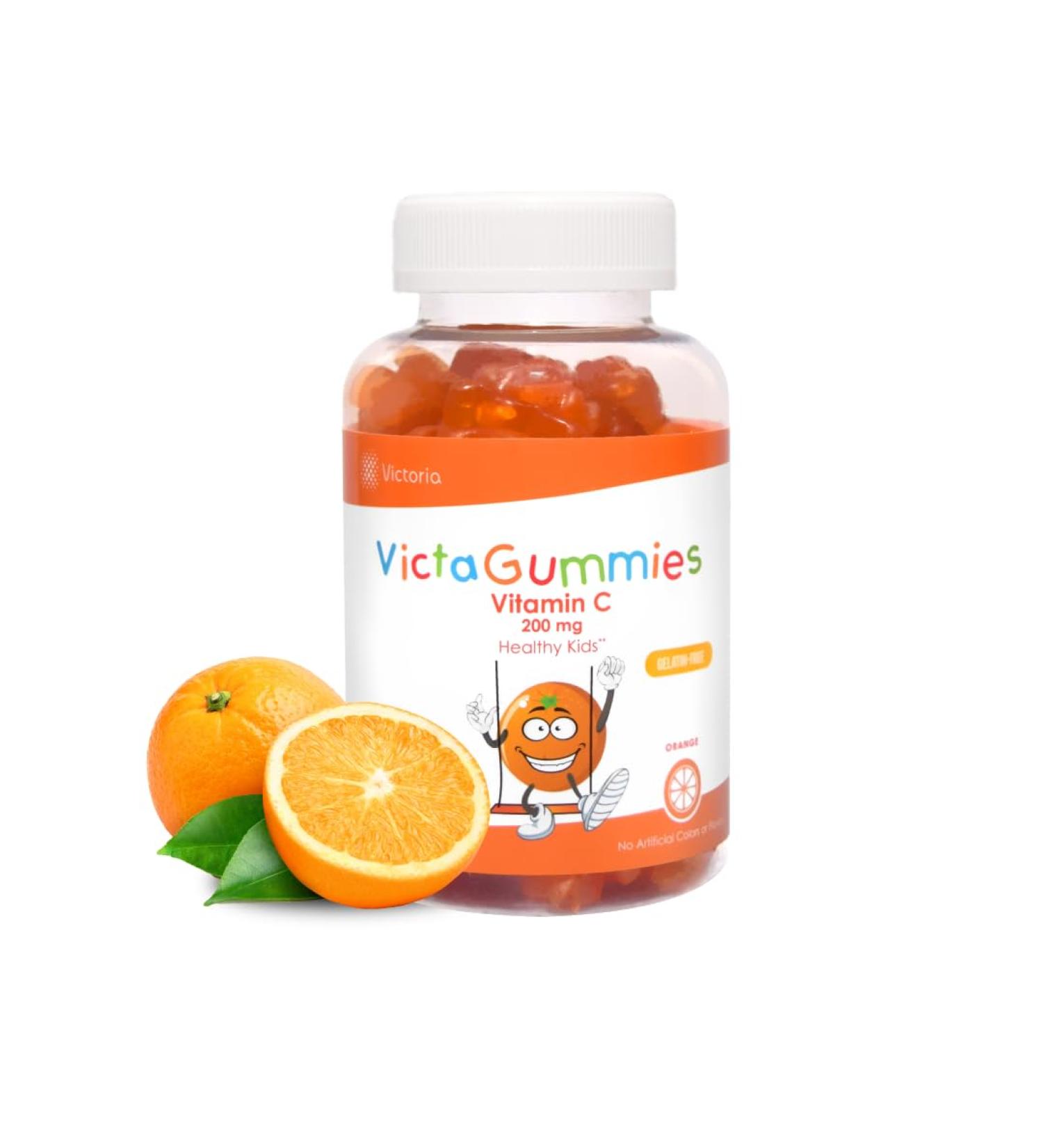 Dr. T VictaGummies Vitamin C Gummies - Immune Support for Kids Naturally Orange Flavored Vegan Pectin-Based Daily Vitamin C Supplement for Children s Immunity 60 Chewy Gummies (1 Pack) - Buy Online on GoSupps.com