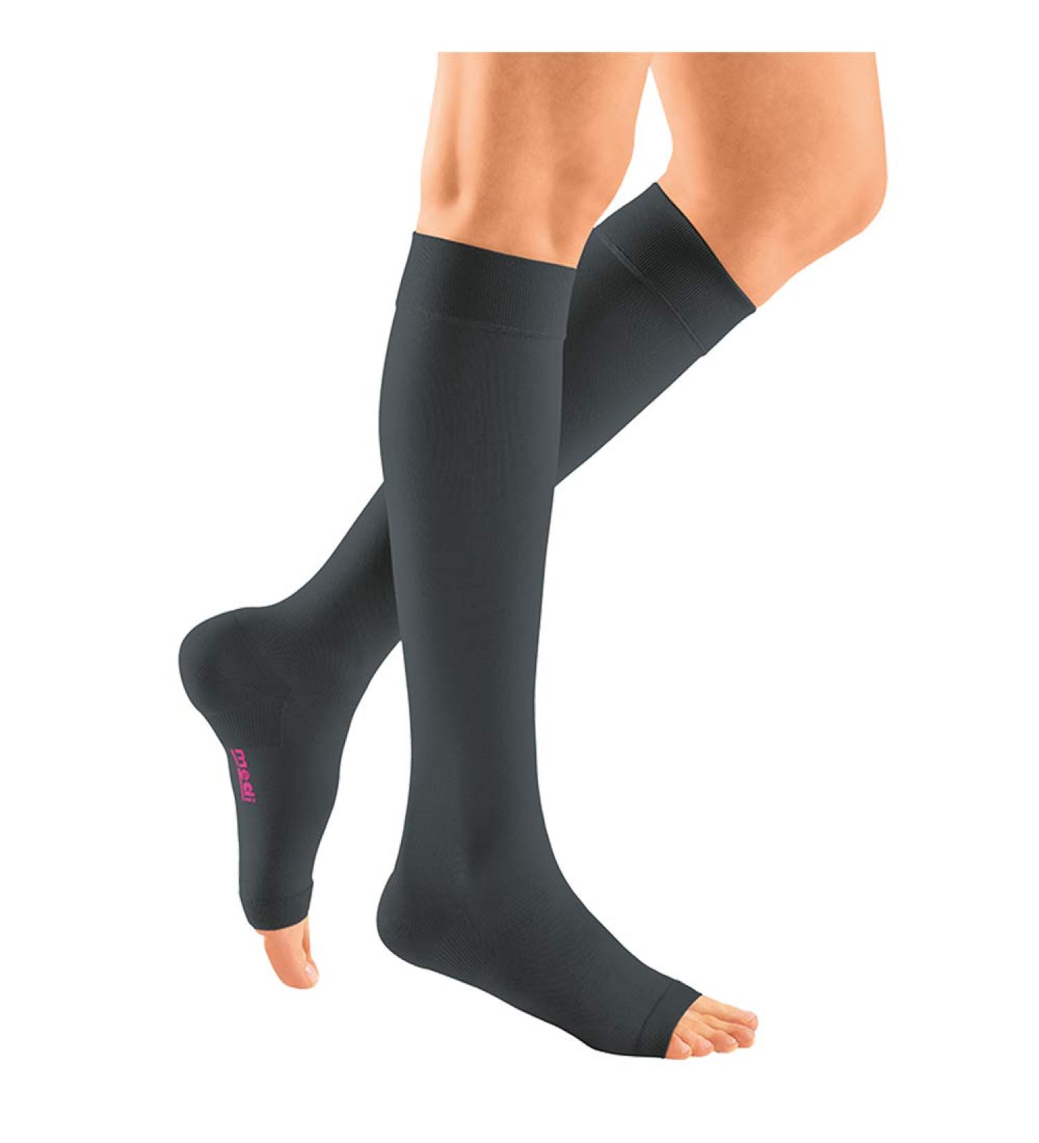 Medi Medive Plus Compression Knee Socks - Unisex Medical Stockings CCL2 for Men & Women | Black | Size V | Open Tip - Buy Online on GoSupps.com