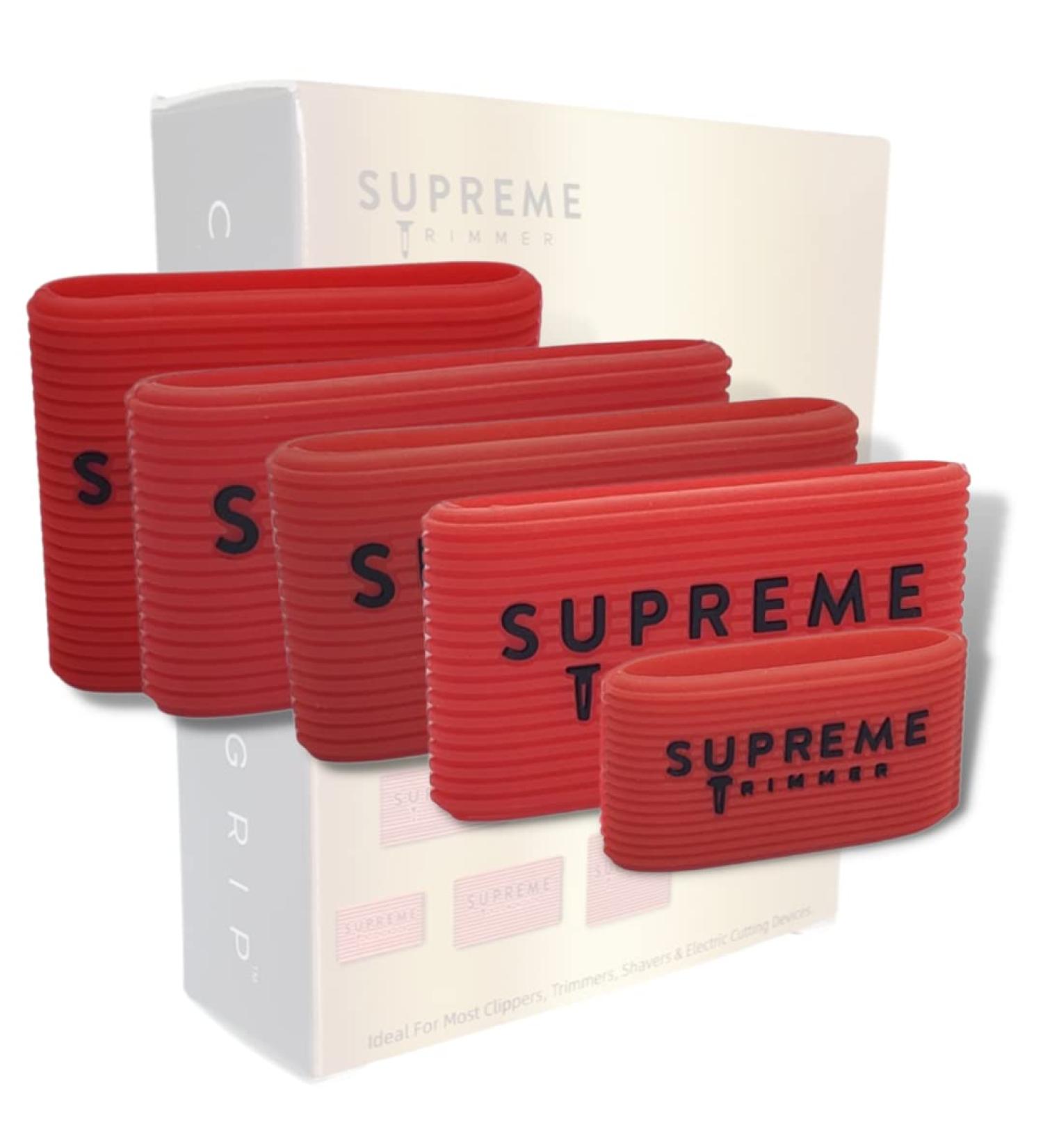Clipper Grip SGR50 Professional Barber Grippers by Supreme Trimmer | 5 Piece Non-Slip Clipper Grips Barber Sleeve for Clipper Trimmer & Shaver | Red - Buy Online on GoSupps.com