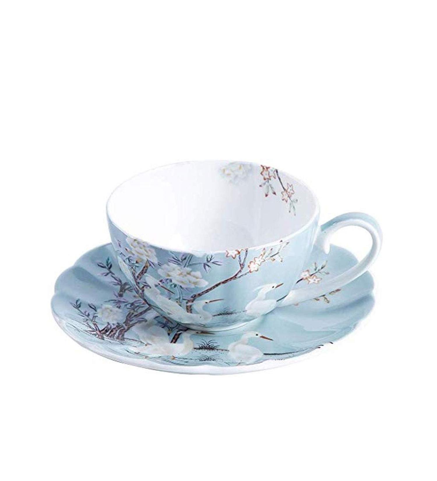 Elegant Ceramic Coffee Cup and Saucer Timpani Lunch Cup Home Kitchen Office 200 ml - Buy Online on GoSupps.com
