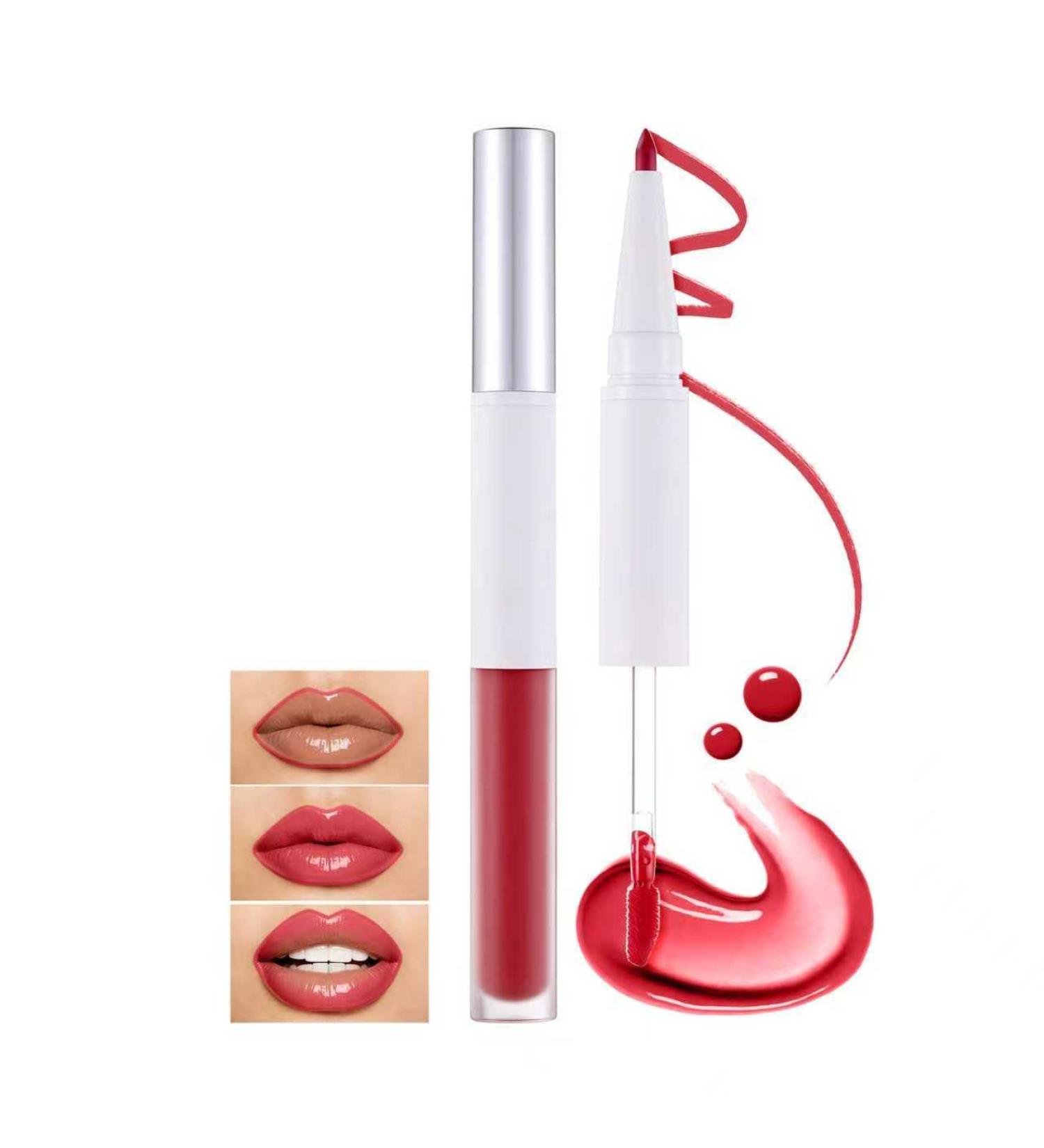  U-Shinein 2-in-1 lip pencil and gloss waterproof long-lasting with nourishing color for precise defined lines and all-day wear shimmering mauve blush - Buy Online on GoSupps.com