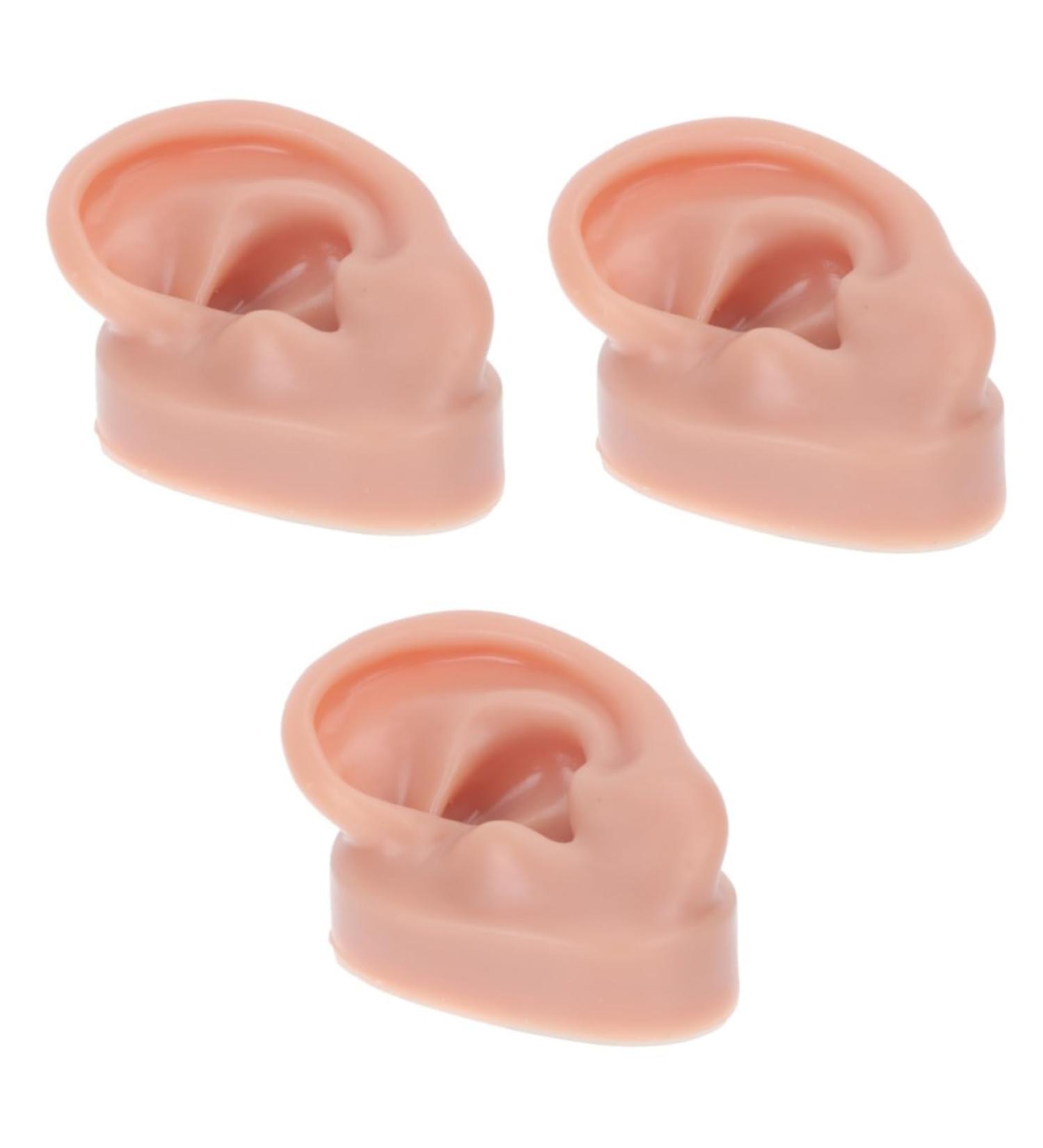 3pcs Professional Piercing Ear Model Fake Ears Practice Tool Beauty Shop Display Coffeex3pcs 6.5x3.5cmx3pcs - Buy Online on GoSupps.com