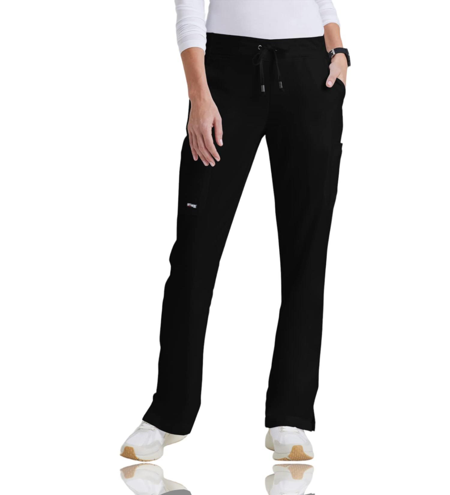 BARCO Grey's Anatomy Mia Scrub Pant for Women - Small Black | Elastic Back Waist, Mid-Rise, Shaped Leg | Women's Scrub Pant - Buy Online on GoSupps.com