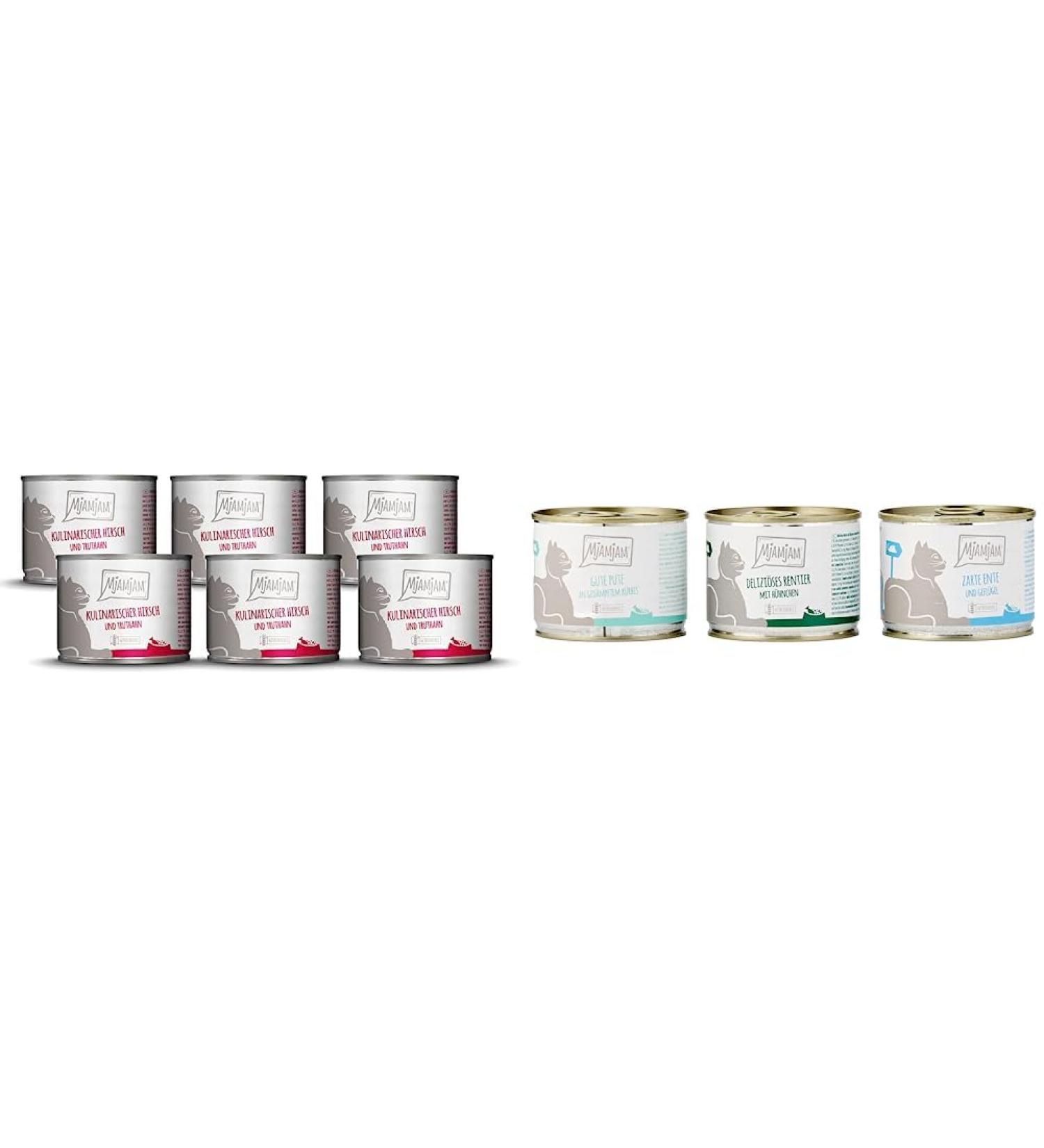 Mjamjam Premium Wet Cat Food - Culinary Deer & Turkey with Cranberries - Mix Pack II - Wild Rabbit 200g (6 Pack) - Buy Online on GoSupps.com