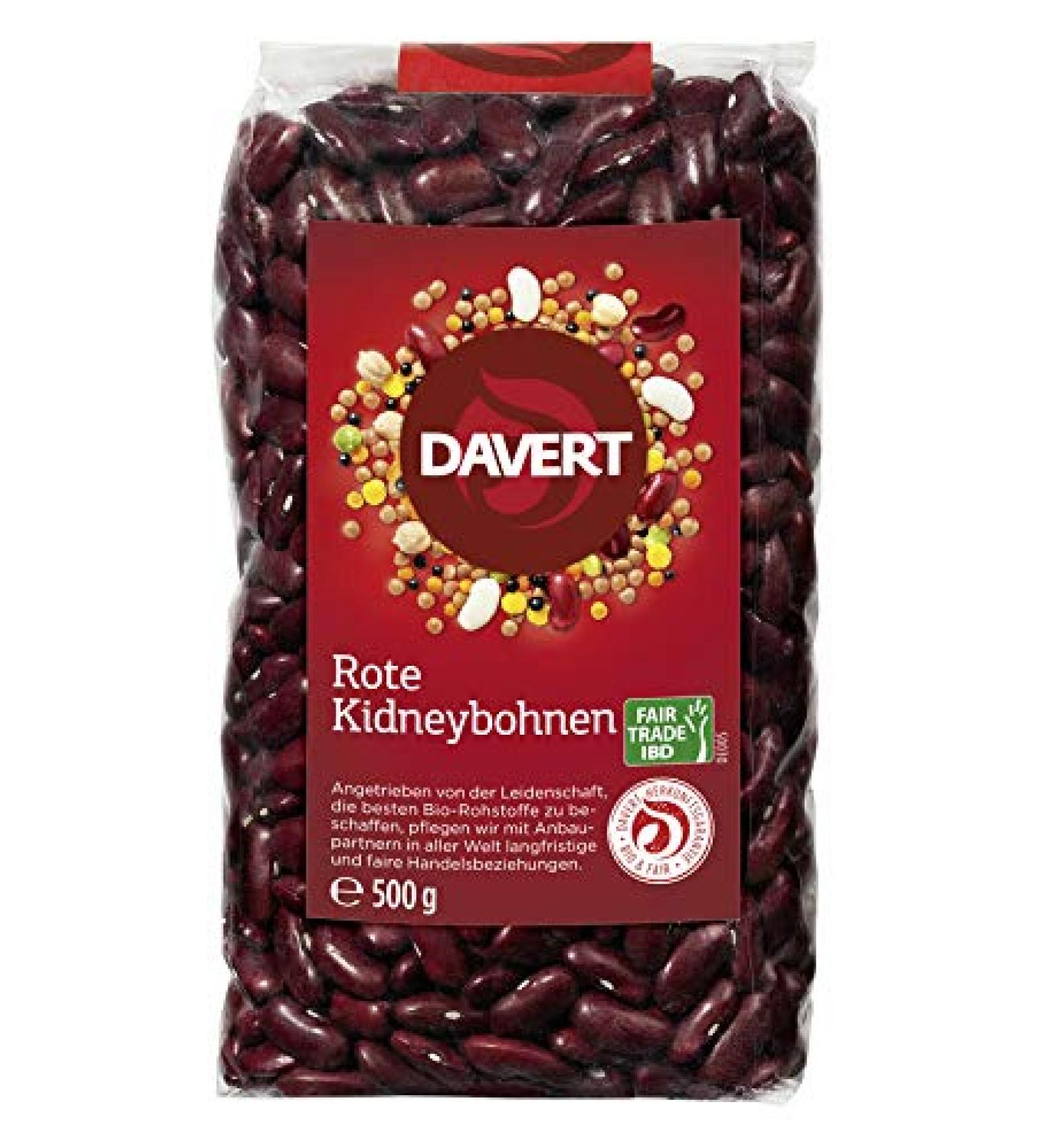 Davert - Red Kidney Beans Fair Trade IBD - 500 g - Pack of 8