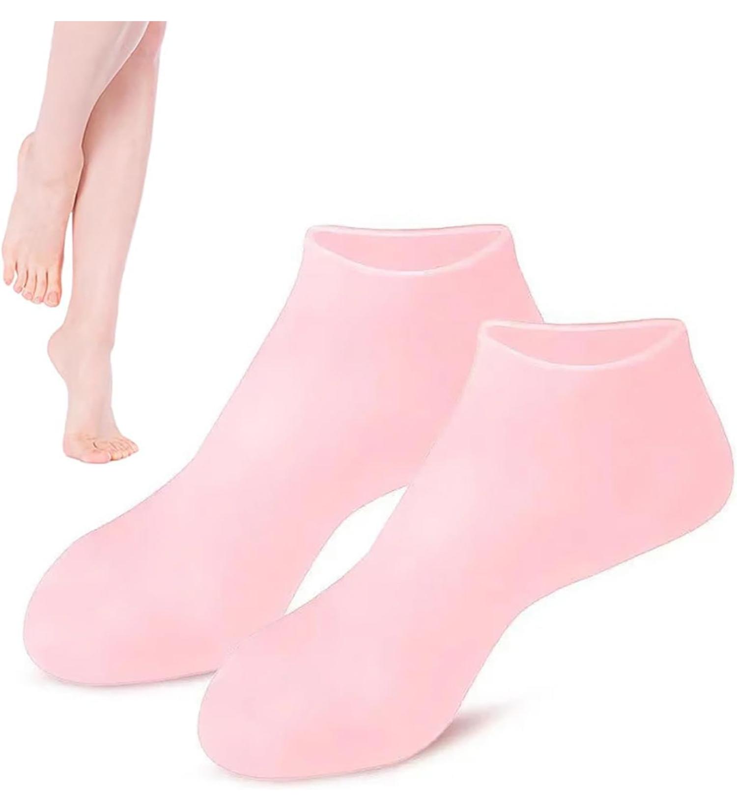 2 Pairs Silicone Moisturizing Socks Foot Spa Pedicure Silicone Socks Anti Slip Gel Aloe Sock fof Dry Cracked Feet /973 (Color : Pink Size : Small) Small Pink - Buy Online on GoSupps.com