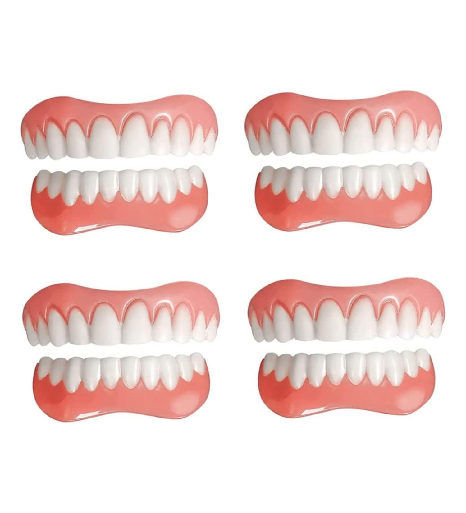 Buy Batlam 4 Pair False Teeth - Natural Color Silicone Veneers for Instant Smile | Upper & Lower Cosmetic Prostheses - Buy Online on GoSupps.com