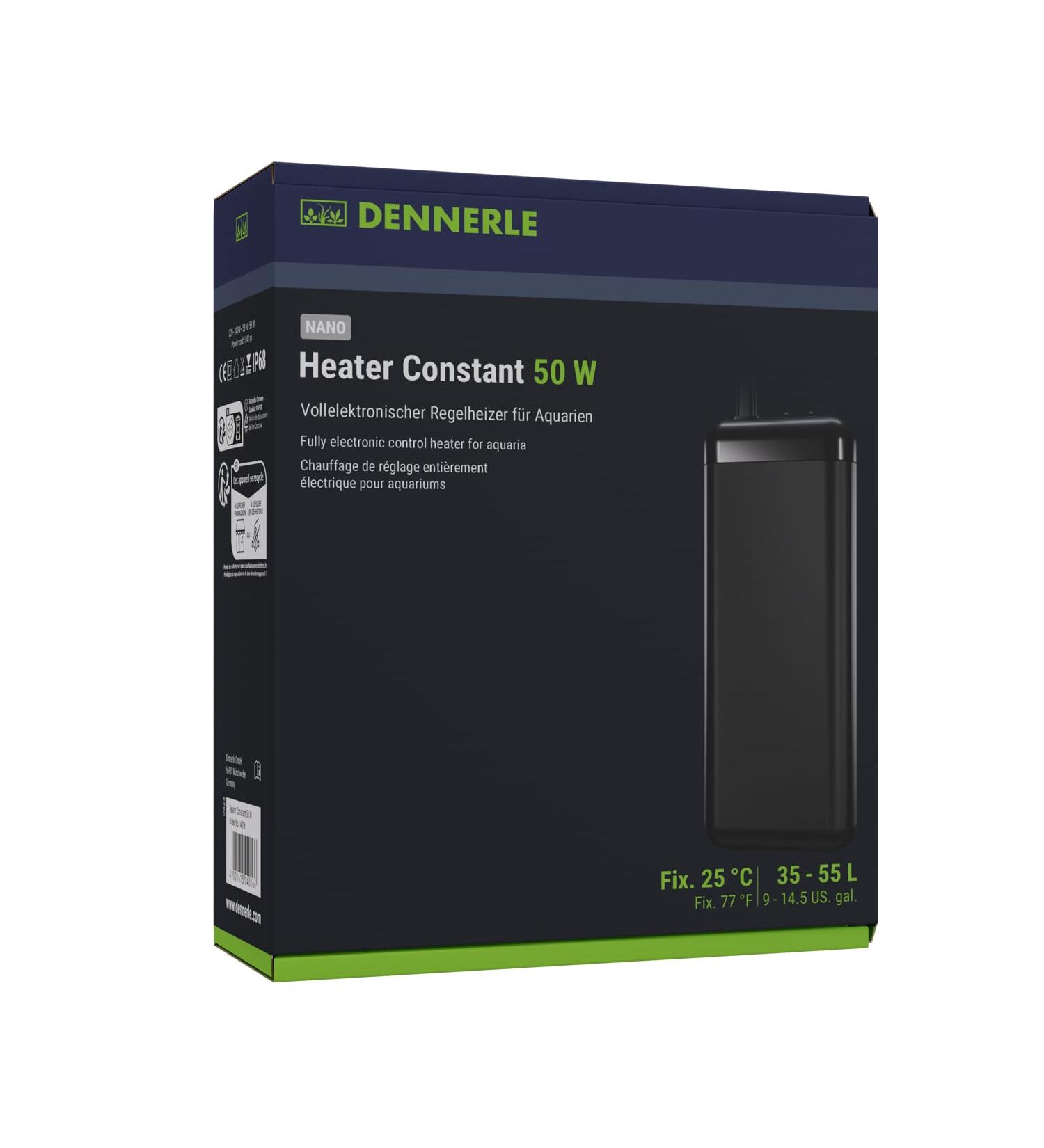 Dennerle Nano Heater 50W - Fully Electronic Aquarium Heater for 35-55L Tanks - Buy Online on GoSupps.com