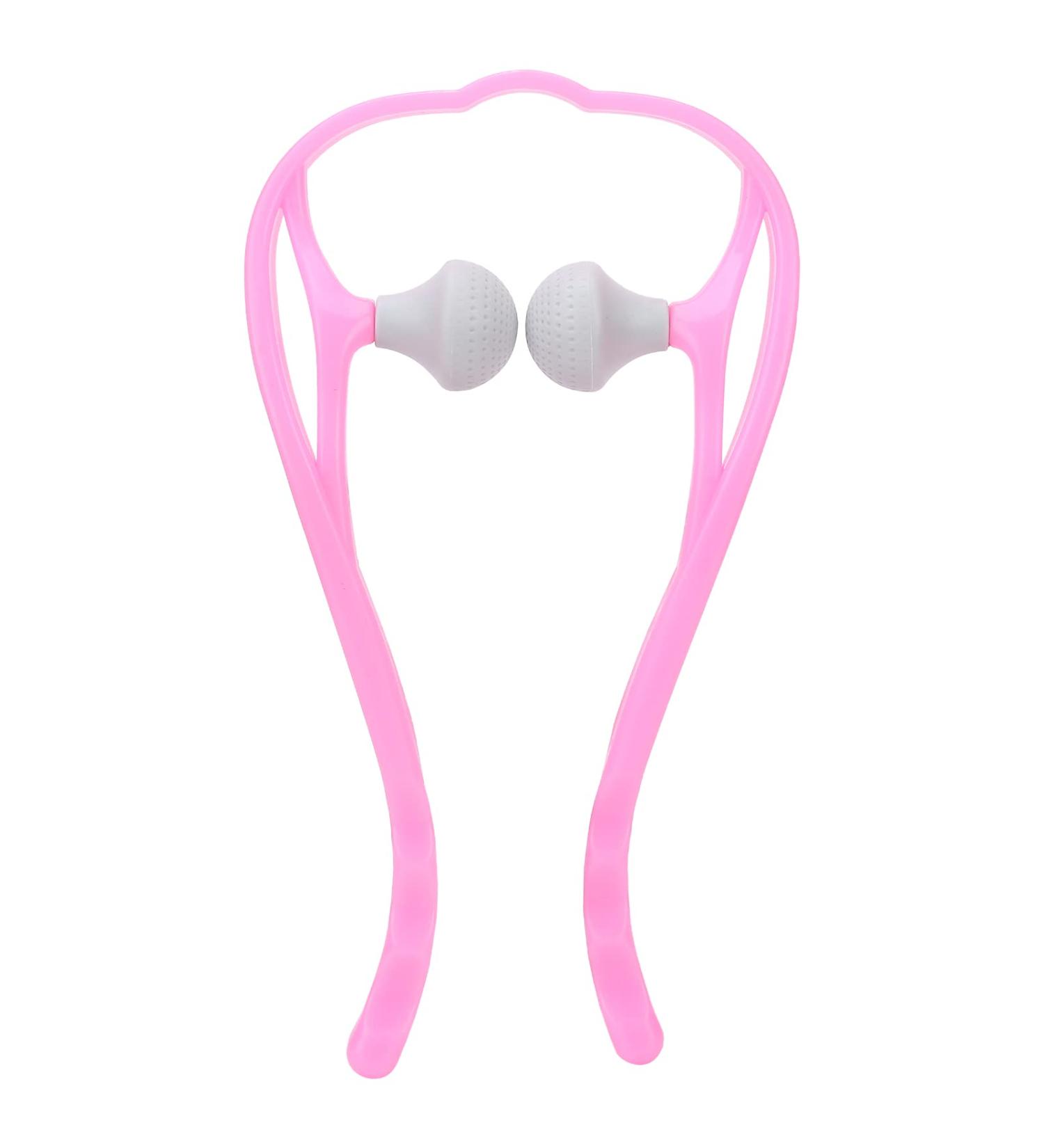 Verdant Touch Roller Neck Massage Tool | Handheld Trigger Point Neck & Shoulder Self Massager - Pink - Buy Online on GoSupps.com