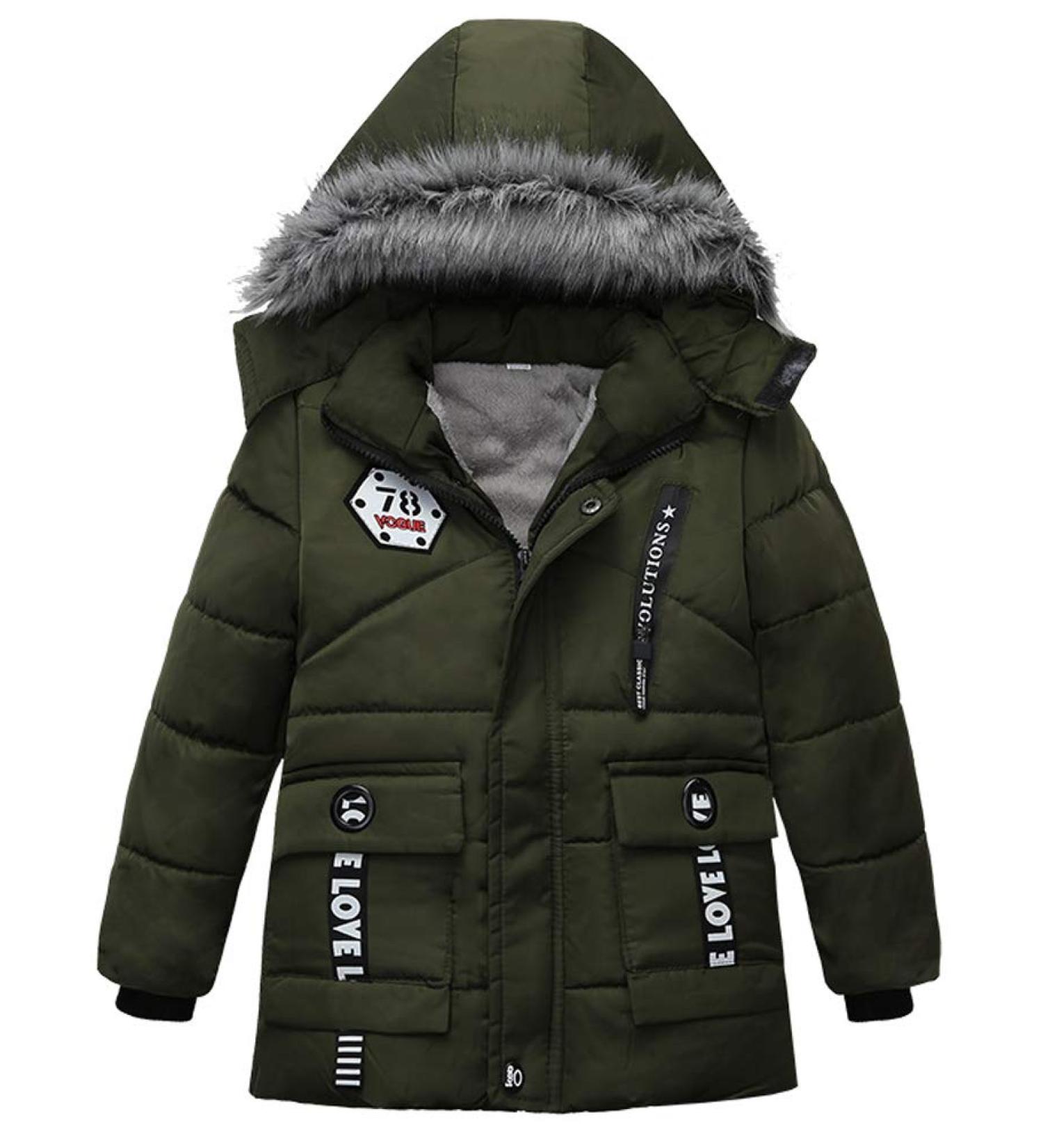 Odziezet Baby Boy Down Coat Hooded Puffer Jacket | Winter Outerwear 4-5 Years Green - Buy Online on GoSupps.com