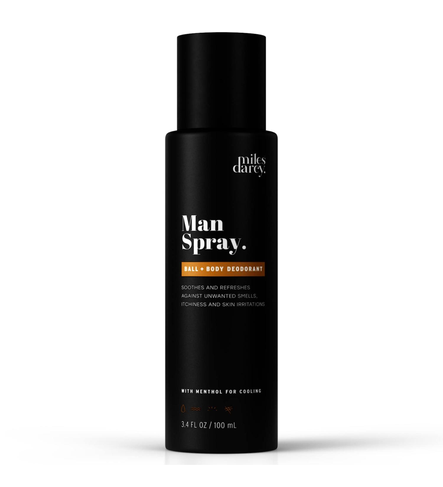 Man Spray - Ball Spray for Men- 100% Natural Mens Body Spray - Our Deodorant for Men is Protecting Refreshing & Fights Against Odors Chafing Itchiness Skin Irritations Fresh 3.4 Fl Oz (Pack of 1) - Buy Online on GoSupps.com