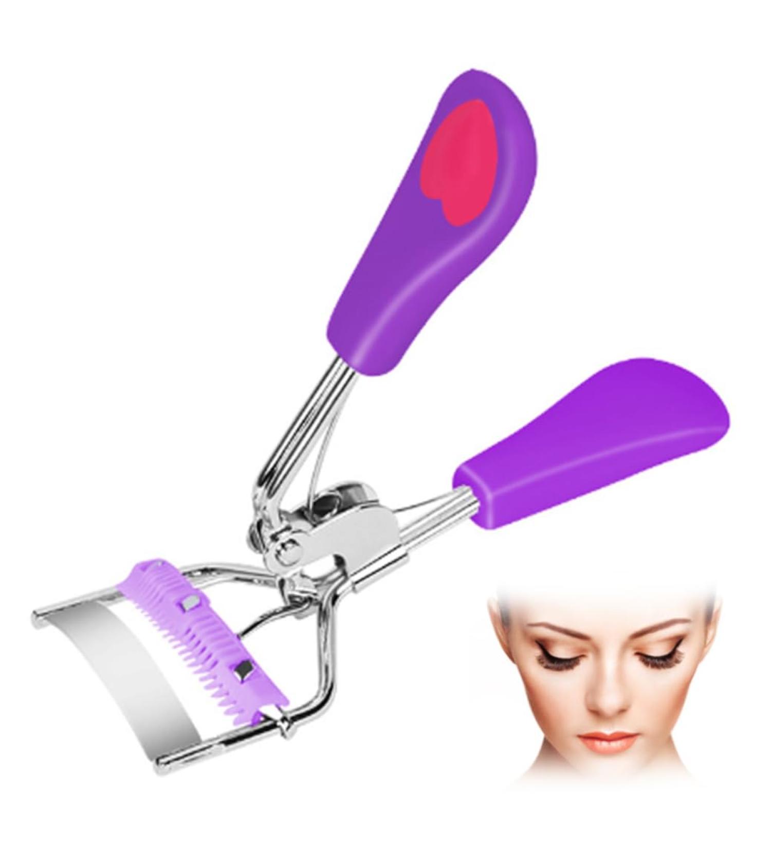 1PC Eyelash Curler with Comb - Steel Wide Angle Eye Makeup Tool for Women & Girls - Perfect Lashes in Purple - Buy Online on GoSupps.com