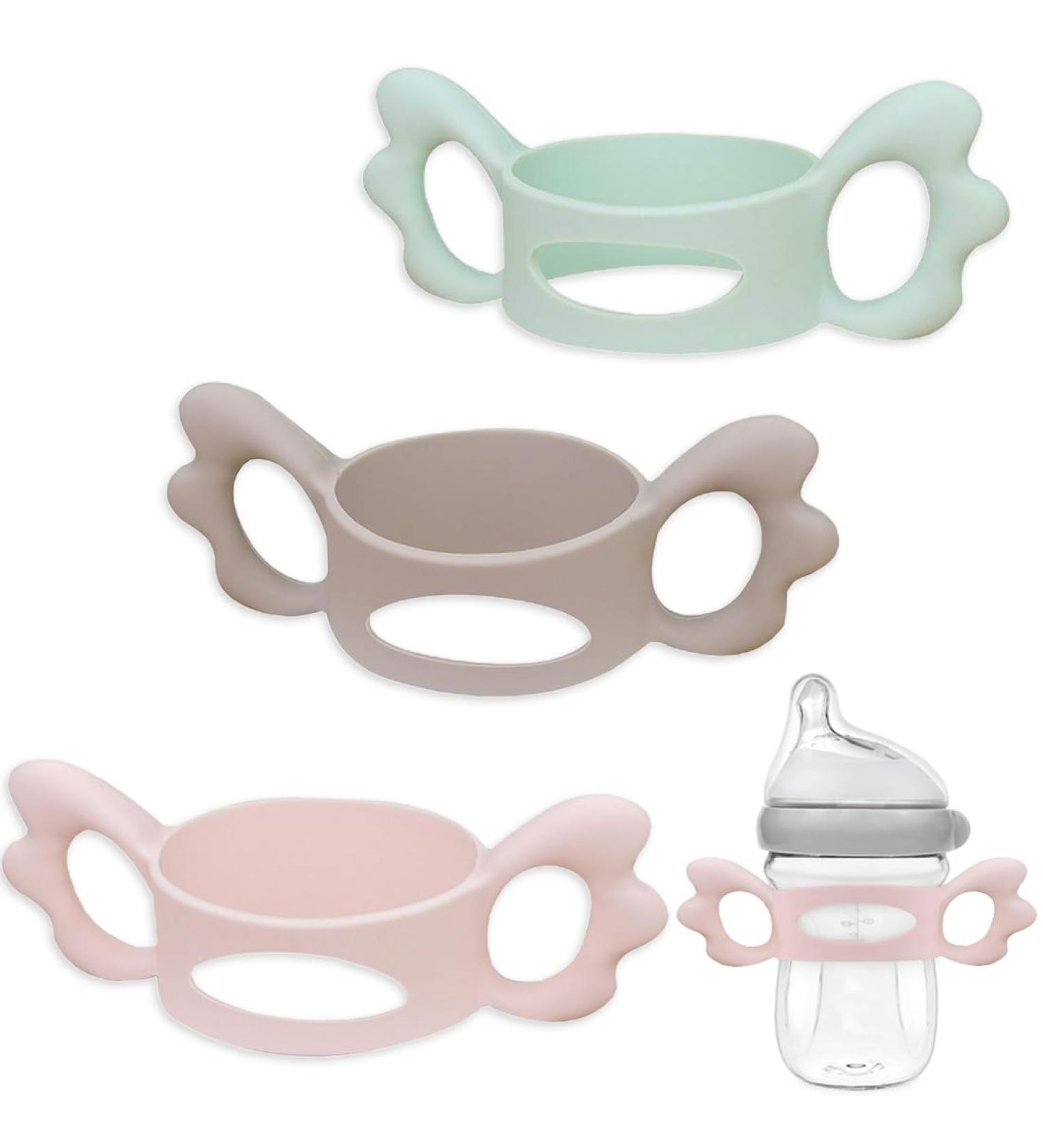 Ingjia Silicone Baby Bottle Handles - 3 Pack | Wide Neck Grip for Small Hands | Comfortable & Durable - Buy Online on GoSupps.com