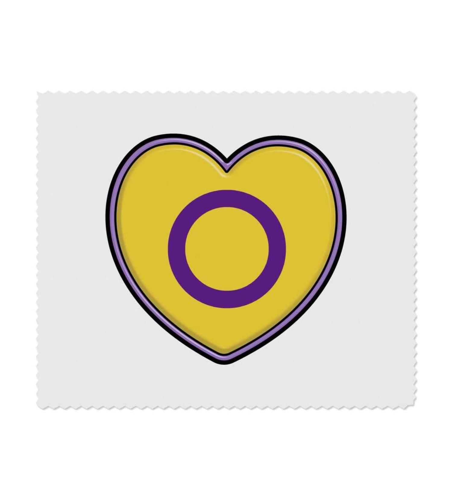 Azeeda Intersex Pride Flag Heart Microfiber Cleaning Cloths - Set of 2 | Perfect for Eyeglasses & Lenses - International Shipping Available - Buy Online on GoSupps.com
