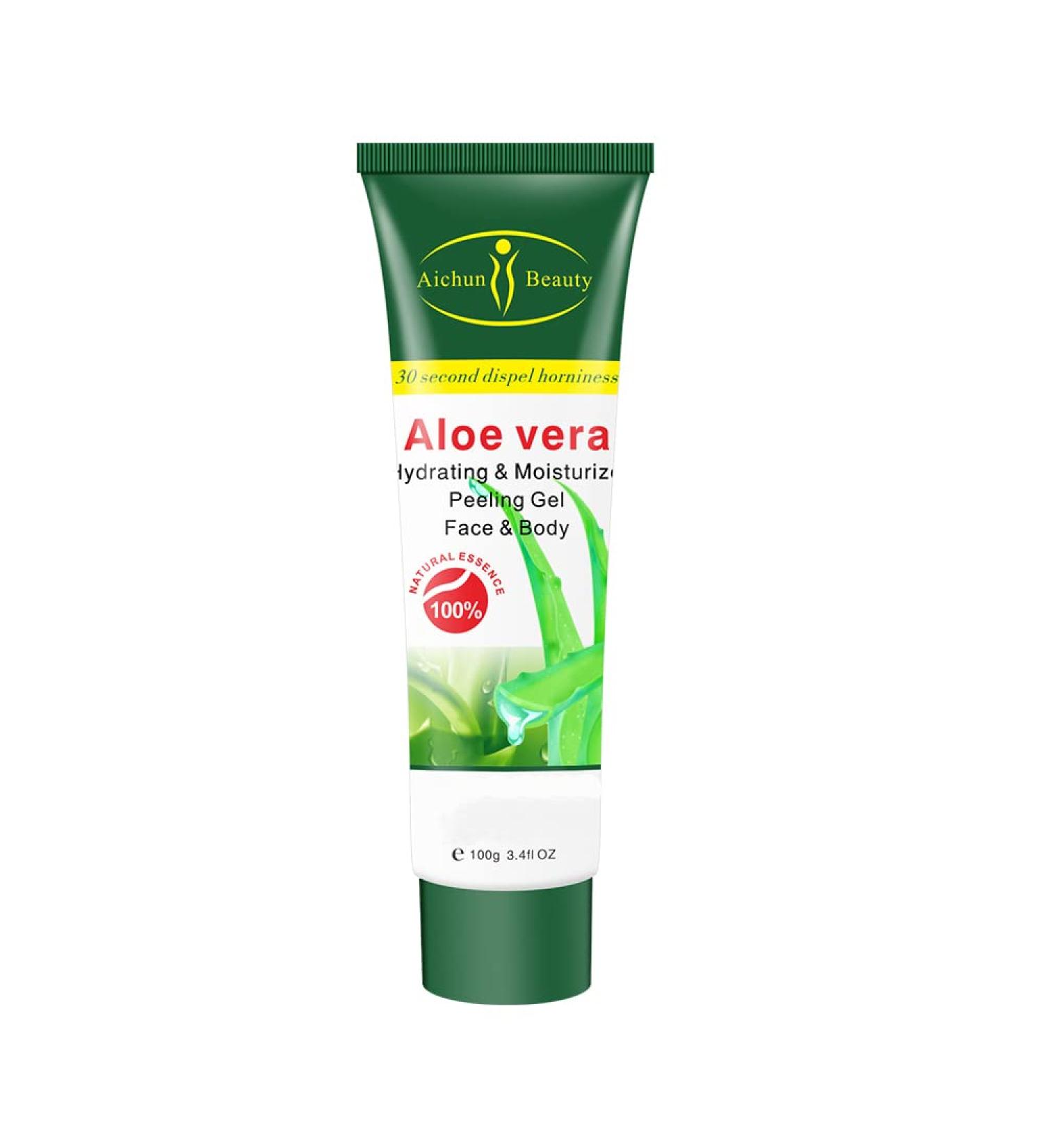 Aichun Beauty ALOE VERA Exfoliating Dead Skin Peeling Gel Cream - 100g Facial & Body Purifier for Smooth Skin - Buy Online on GoSupps.com