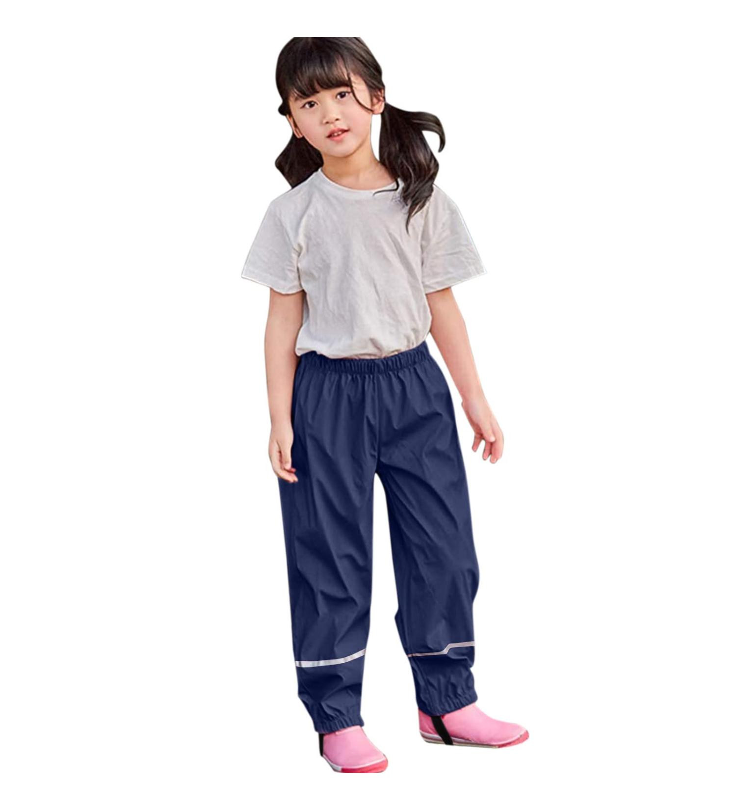 Kids Waterproof Mud-Proof Windproof Pants - Navy, Size 7-9 Years - Buy Online on GoSupps.com