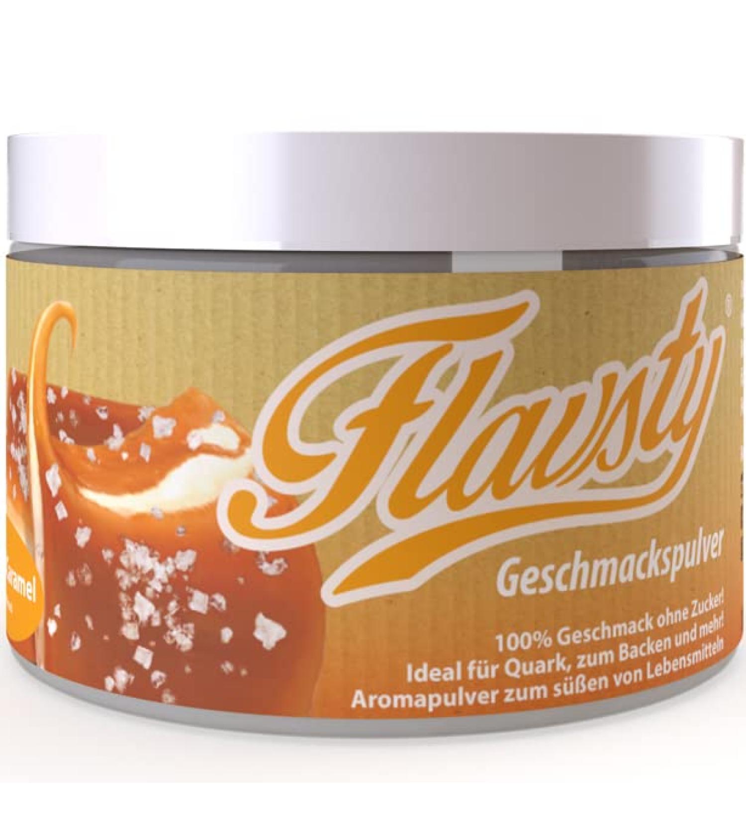 Flavsty Salted Caramel Powder - Vegan Sugar-Free Flavor & Aroma Powder for International Shipping - Buy Online on GoSupps.com