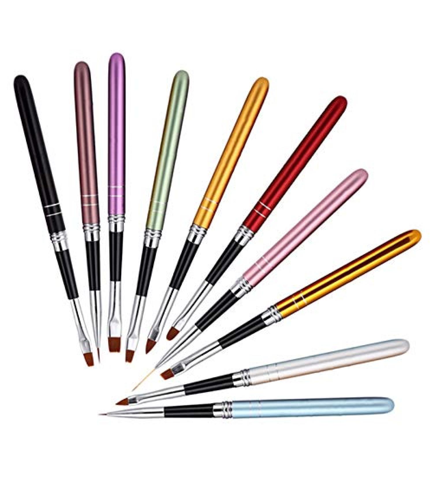 RIYAN Nail Art Brushes Point Painting Pen Set Nail Art Tips Suitable for Home and Salon Use Tools 10 Pieces - Buy Online on GoSupps.com