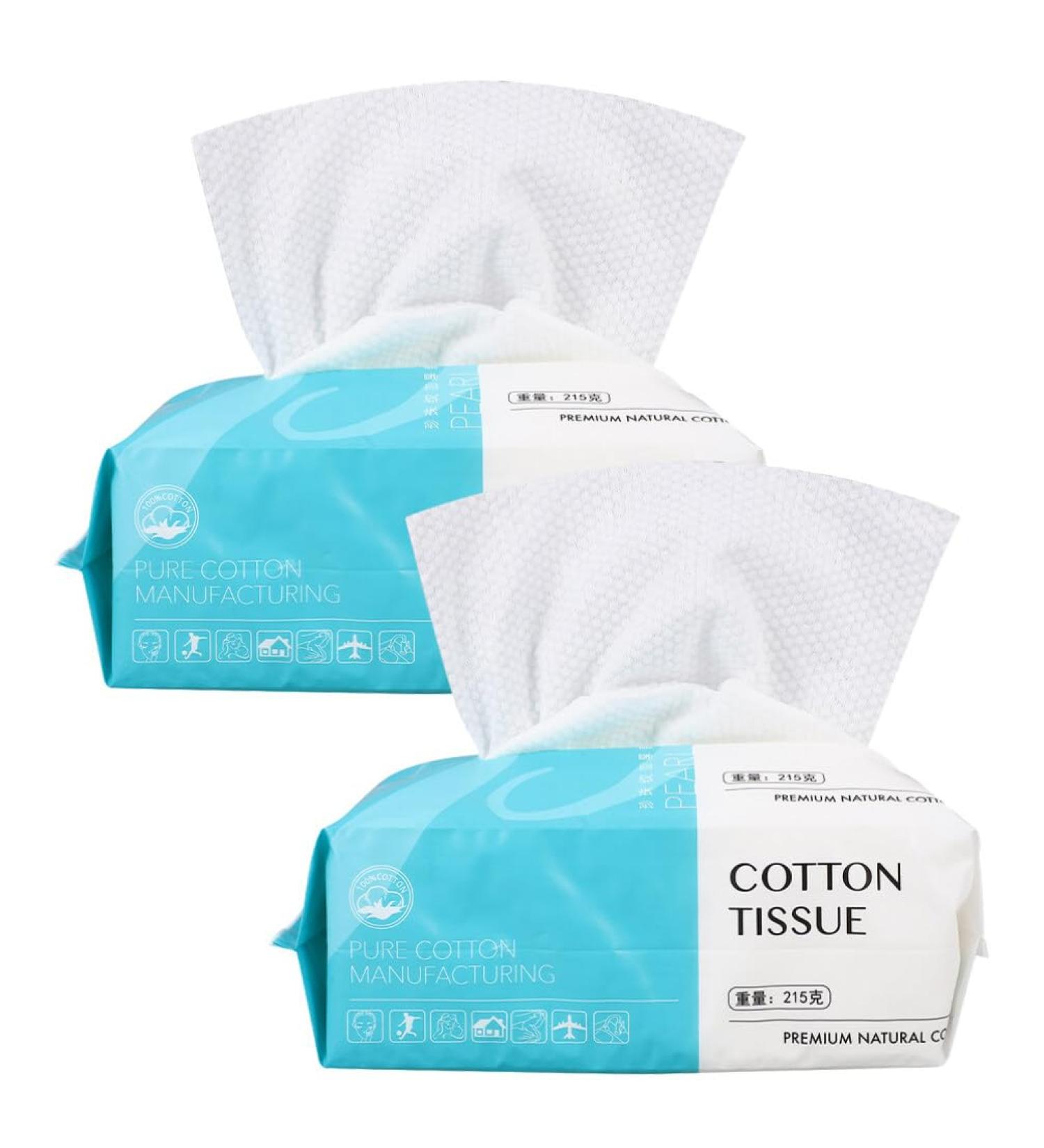 PATKAW Disposable Face Towel 2 Bags Face Cloths for Washing Soft Cotton Dry Wipes Facial Cloths Thickening Towelettes for Facial Tissue Cleansing Skincare - Buy Online on GoSupps.com