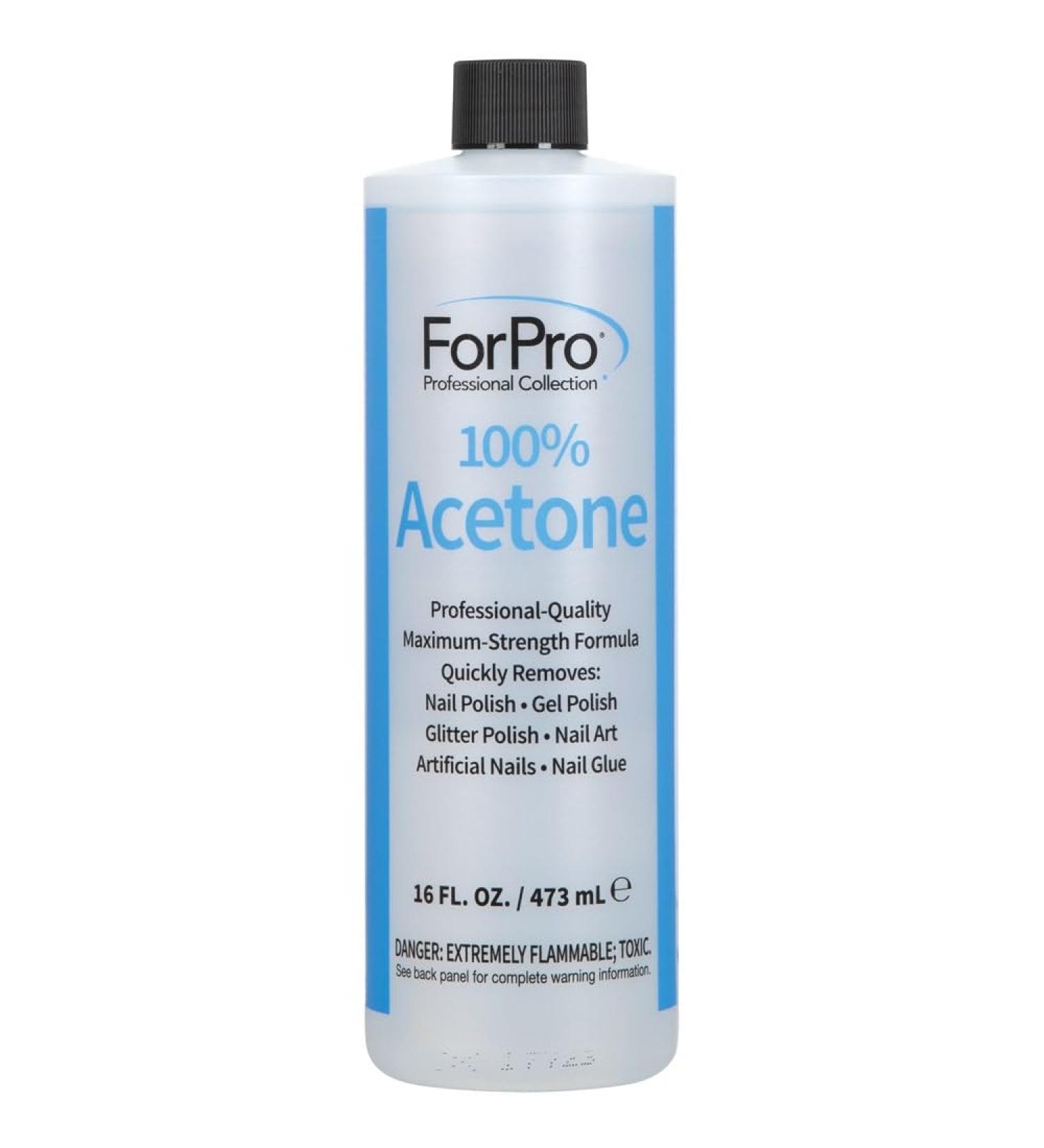 Buy ForPro 100% Pure Acetone - Professional Nail Polish Remover for Gel Acrylic & Nail Art - 16 fl. oz - Buy Online on GoSupps.com