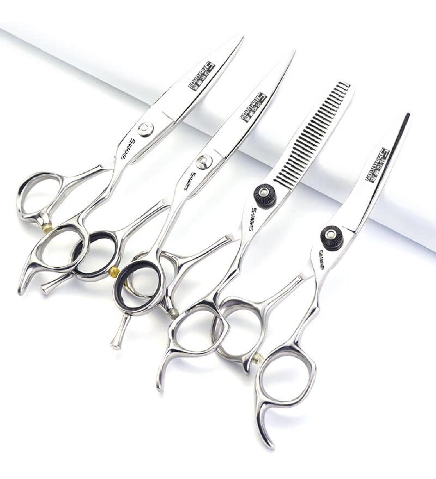 Japan 440 Steel Professional Hairdressing Scissors | Barber Thinning Shears - 5.5/6/6.5 Inch (4pc Set) - Buy Online on GoSupps.com