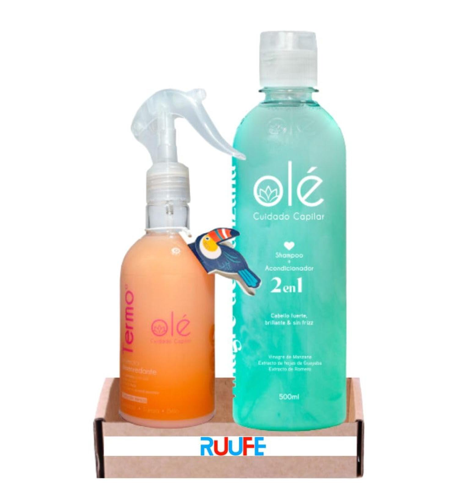 Shampoo 2in1 and Hair Thermoprotector (2 Pack) Ole Capilar Shampoo y Acondicionador 2en1 y Termoprotector Desenrredante Ole Capilar desenredante - Buy Online on GoSupps.com