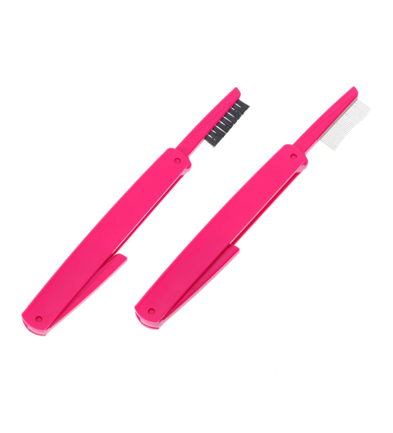 Minkissy 2pcs Multifunctional Makeup Brushes Set - Eyebrow Eyelash Comb & Foundation Tools - Random Color - Perfect for Beauty Care & Professional Makeup - Buy Online on GoSupps.com