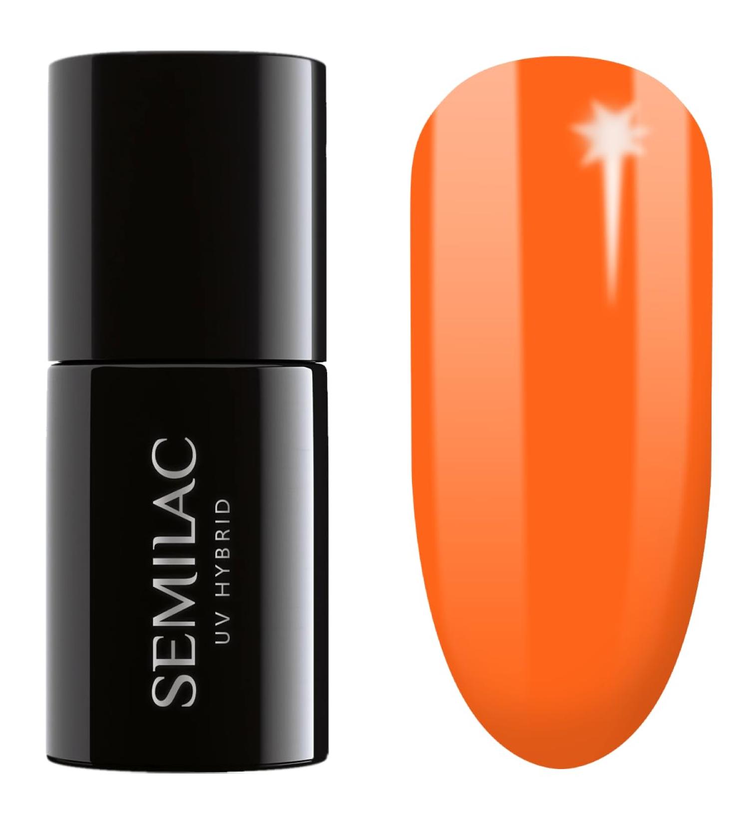 SEMILAC 433 Supporting Orange Nail UV Gel Polish | Long Lasting and Easy to Apply | Soak off UV/Led | Perfect for Home and Professional Manicure and Pedicure 7 ml - Buy Online on GoSupps.com