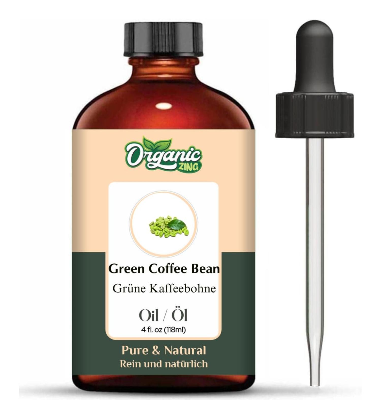  ORGANIC ZING Organic Zing Green Coffee Bean (Coffea Arabica.) Oil | Pure & Natural Carrier Oil for Skincare & Hair Care - 118ml/4oz - Buy Online on GoSupps.com