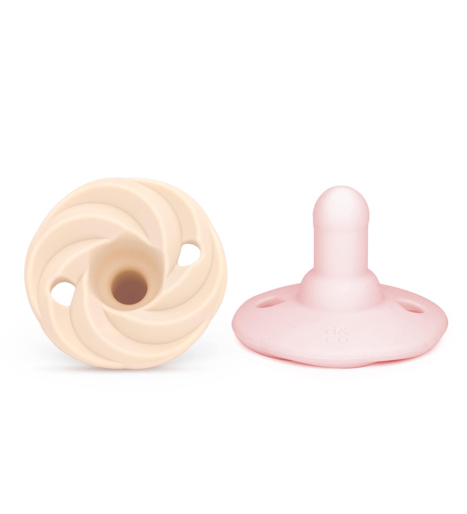 Doddle & Co. Natural Shape Silicone Pacifier 0-3 Months 2 Count, Blush/Shore - Buy Online on GoSupps.com
