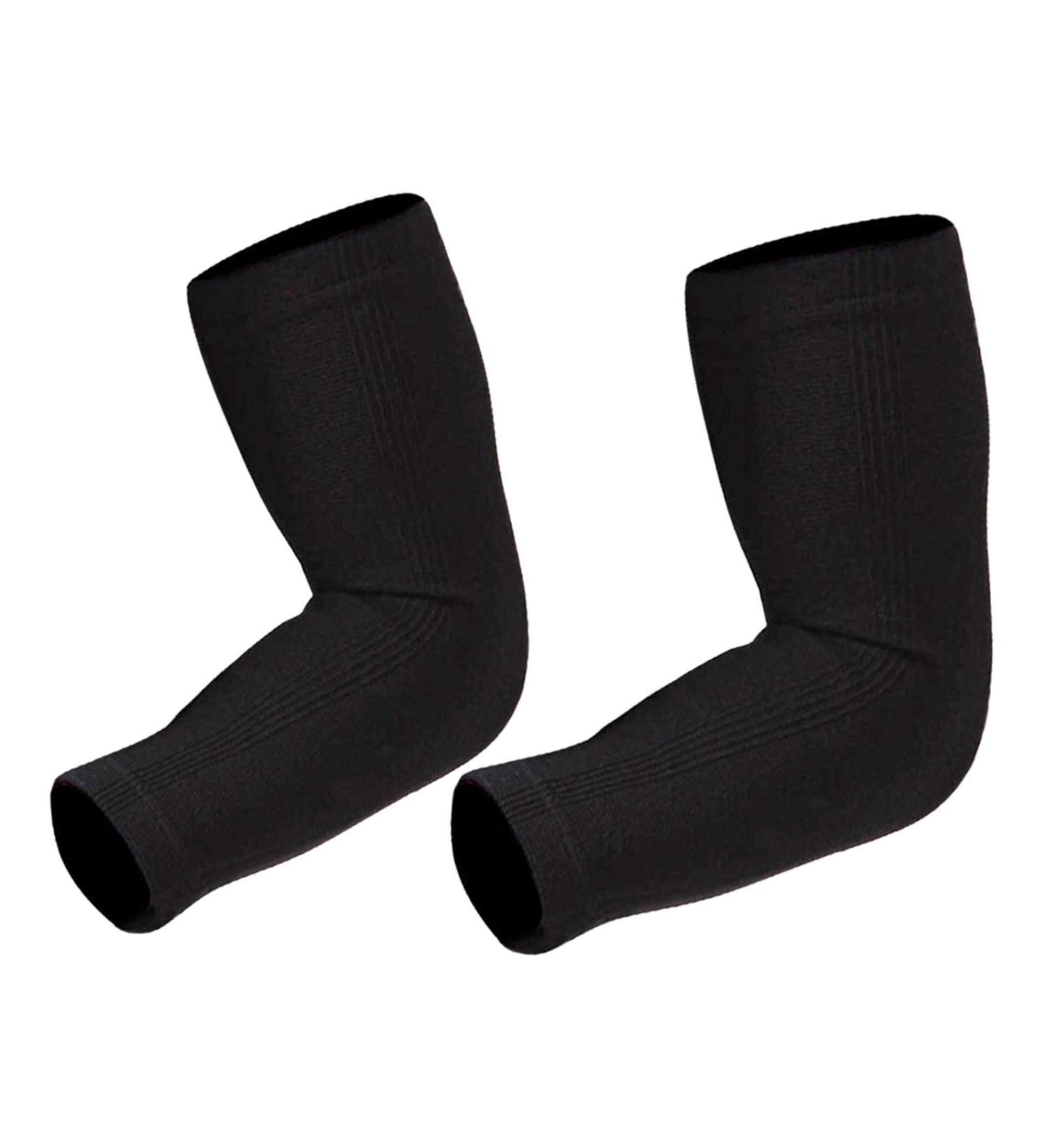 Perfk Compression Cuff Elbow Supports - Shockproof Stretch Arm Support Bandage for Golf Cycling Football & Sports (1 Pair Size S) - Buy Online on GoSupps.com