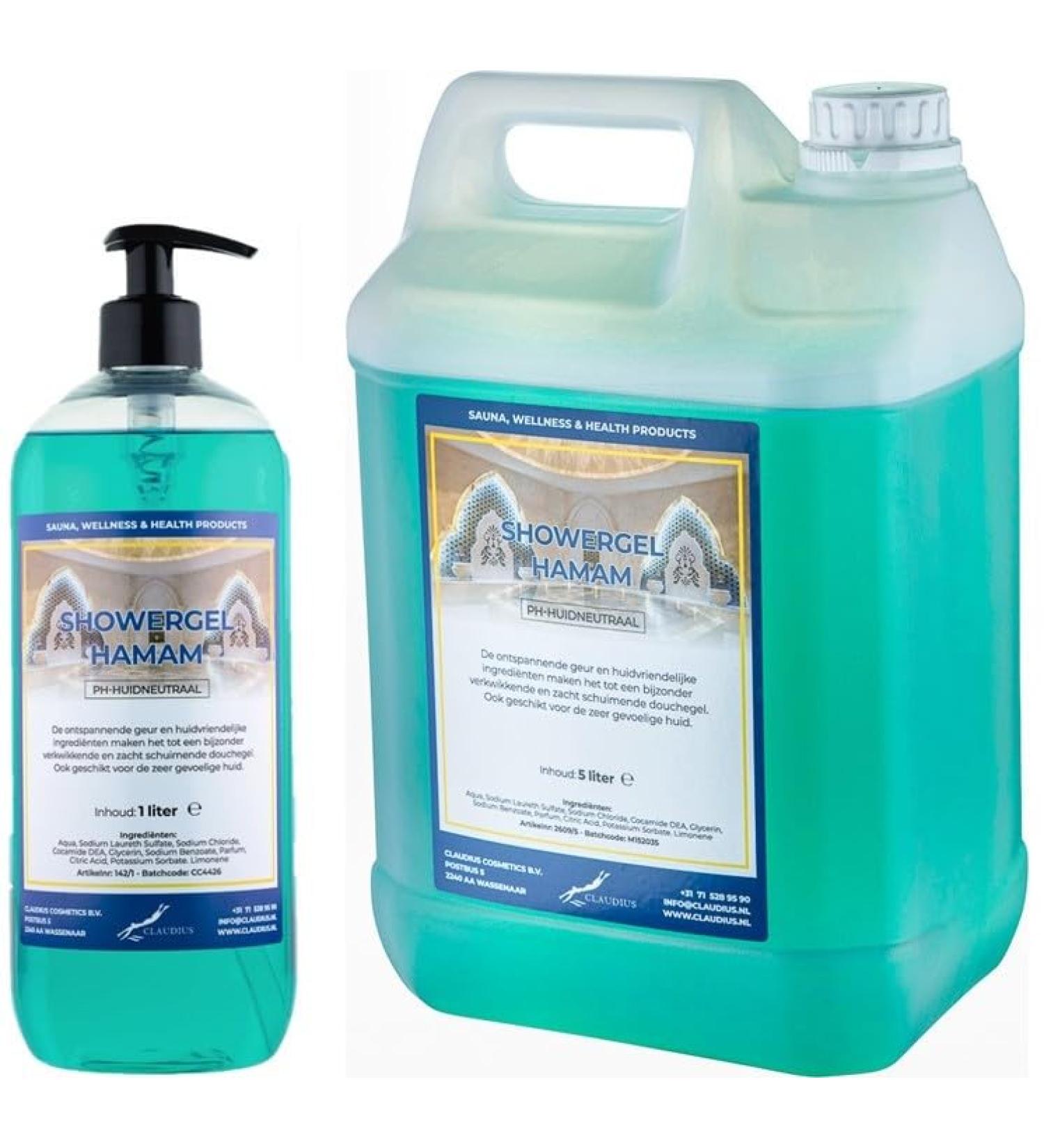 Claudius Showergel Hamam 5 liters + 1 liter with pump transparent