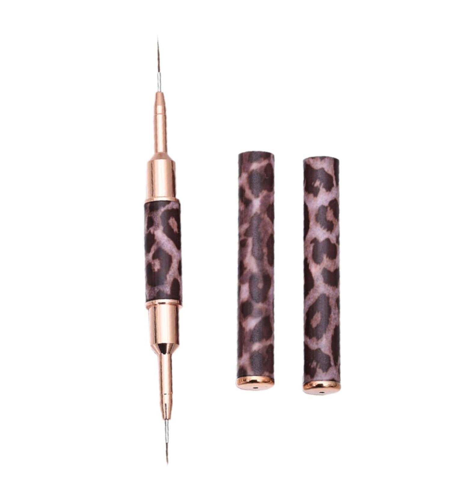 Healeved Leopard Print Double-ended Nail Art Pen Nail Art Brush Flamingo Scrunchies Nail Drawing Liner Pen Liner Brush for Nails Nail Gel Polish Nail Liner Brush Metal Double Head Nail Glue - Buy Online on GoSupps.com