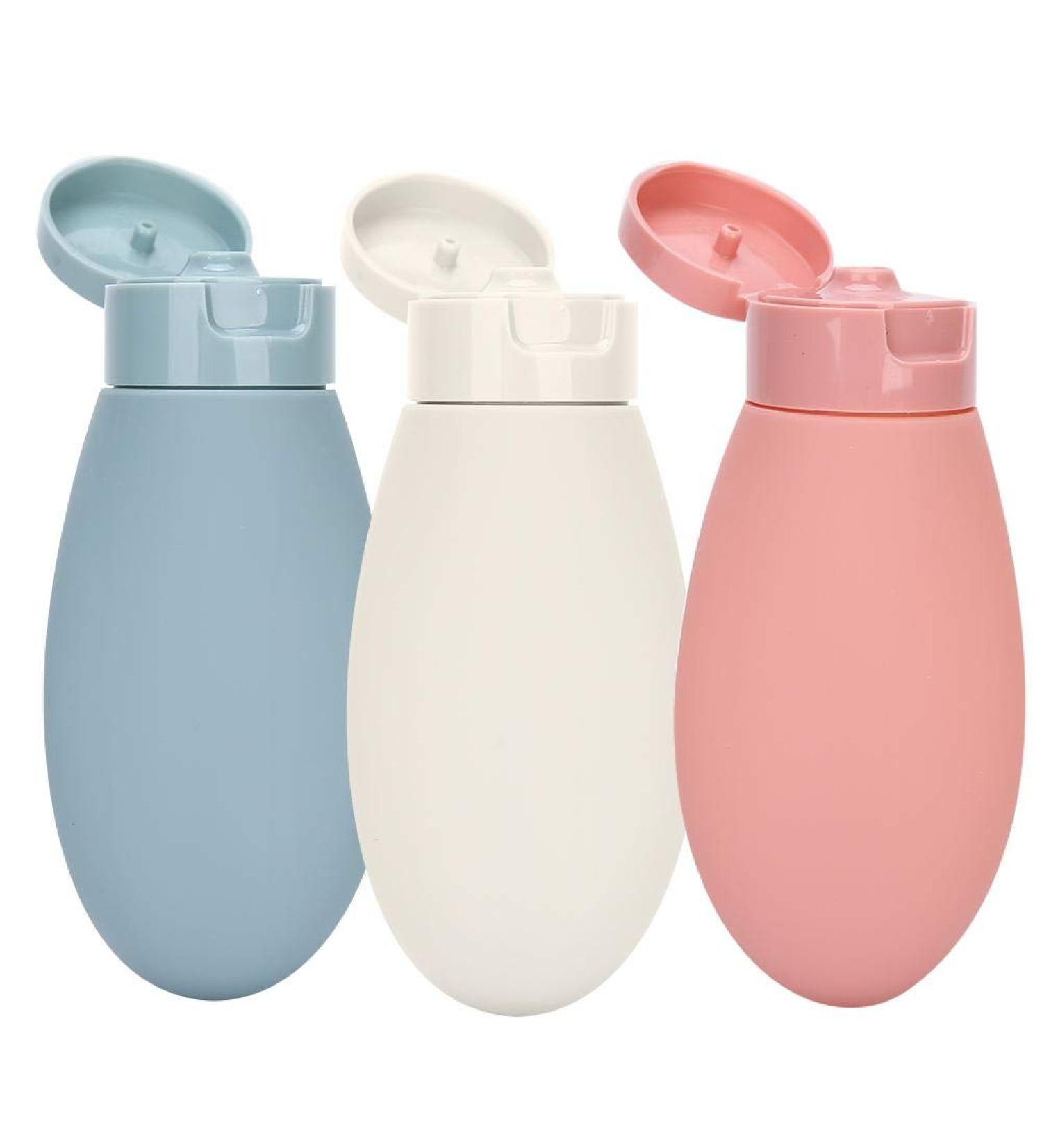 Silicone Base Travel Bottles Set - 3 PCS Leakproof Empty Shampoo & Lotion Containers for Trips & Home Use - Buy Online on GoSupps.com
