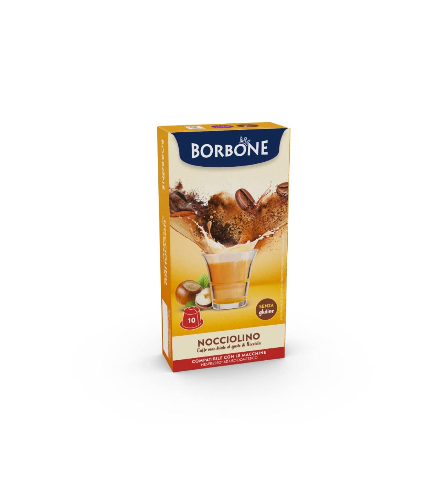 Caff Borbone Nocciolino - Hazelnut flavored cappuccino - 60 capsules (6 packs of 10) - Compatible with Nespresso * domestic machines - Buy Online on GoSupps.com