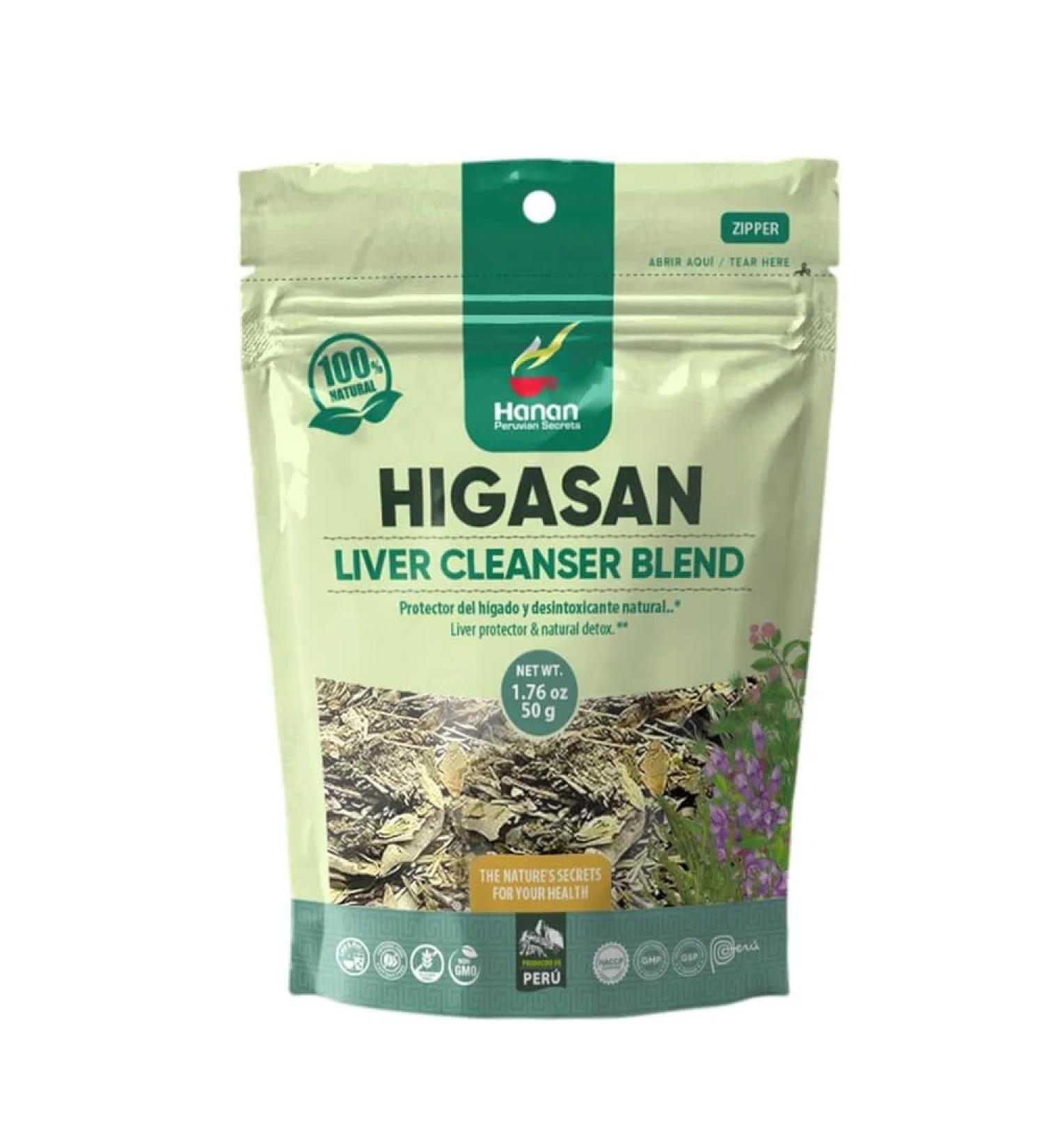 Hanan Peruvian Secrets Higasan Herbal Tea | 100% Natural Liver Cleanser | 1.76oz / 50g | Naturally Aids in Cleansing the Liver and Maintaining Healthy Cholesterol Levels 1.76 Ounce (Pack of 1) - Buy Online on GoSupps.com